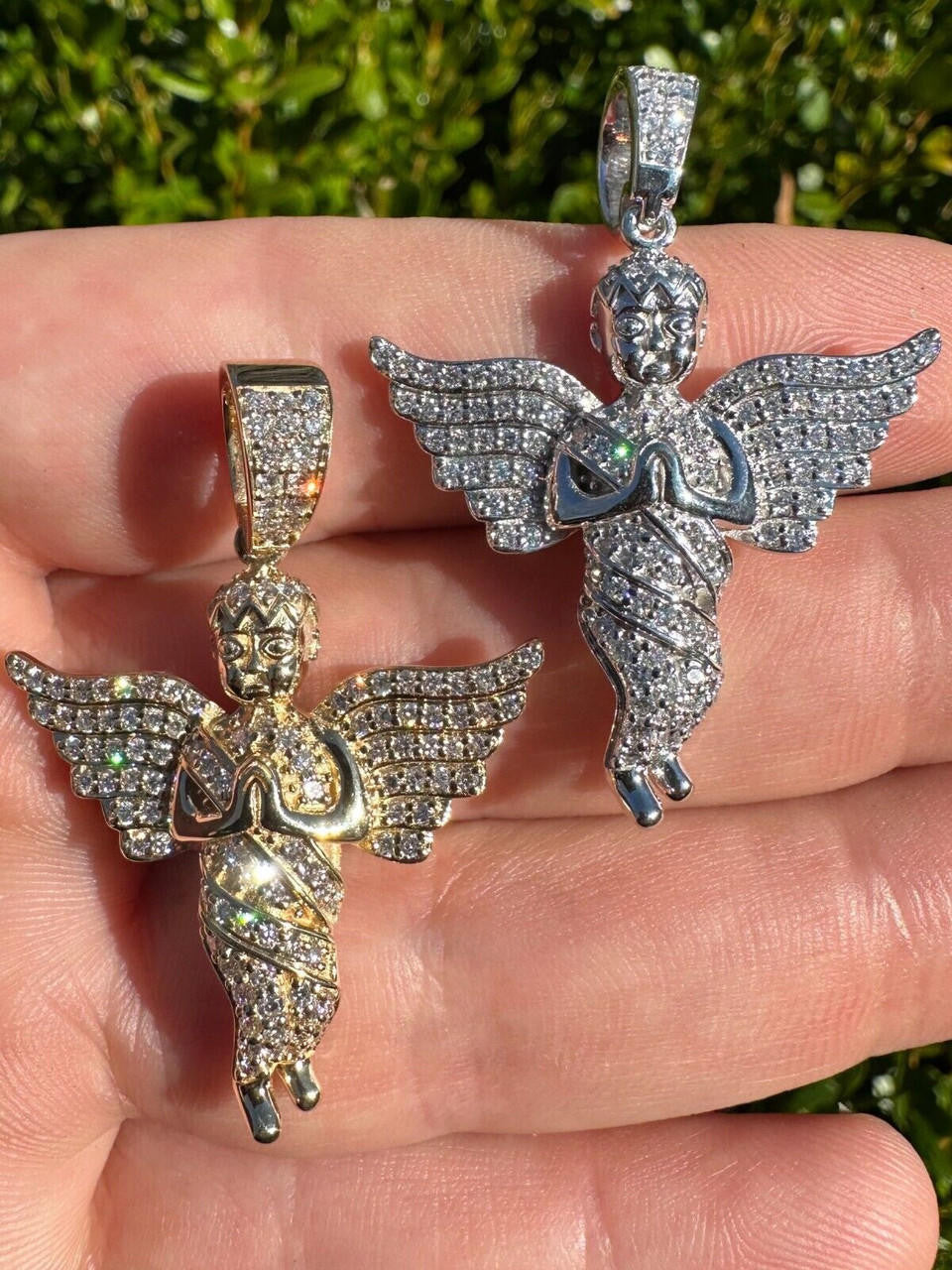 1.3ct Diamond Guardian Angel Cherub Pendant Solid 925 Silver Necklace Pendant