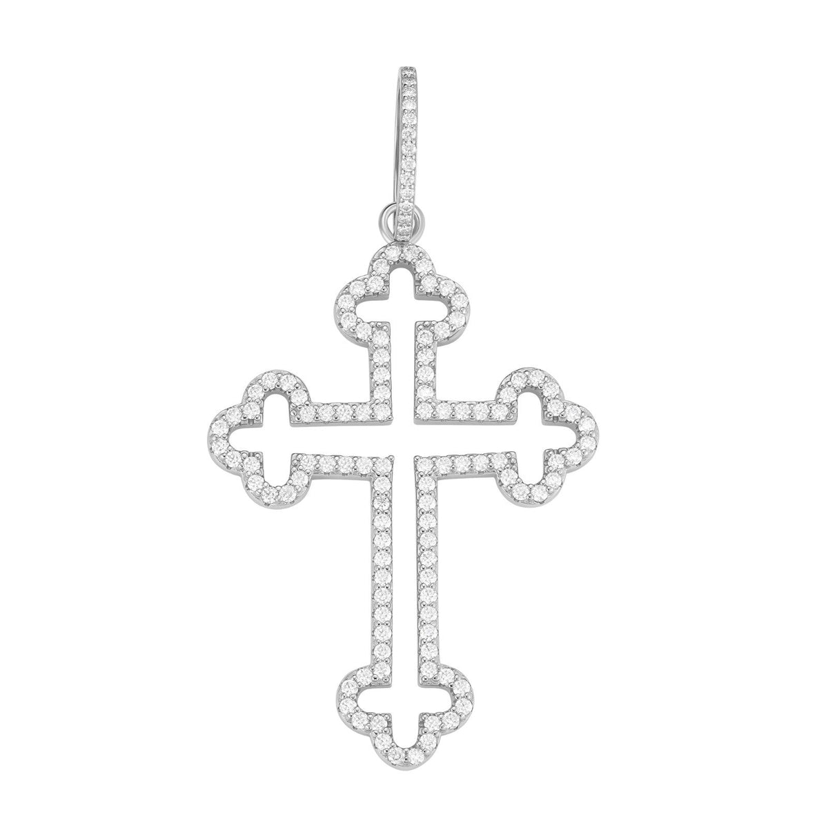 MOISSANITE Gothic Cross Cutout Pendant - 925 Silver - 3 Sizes 1.33"-3"