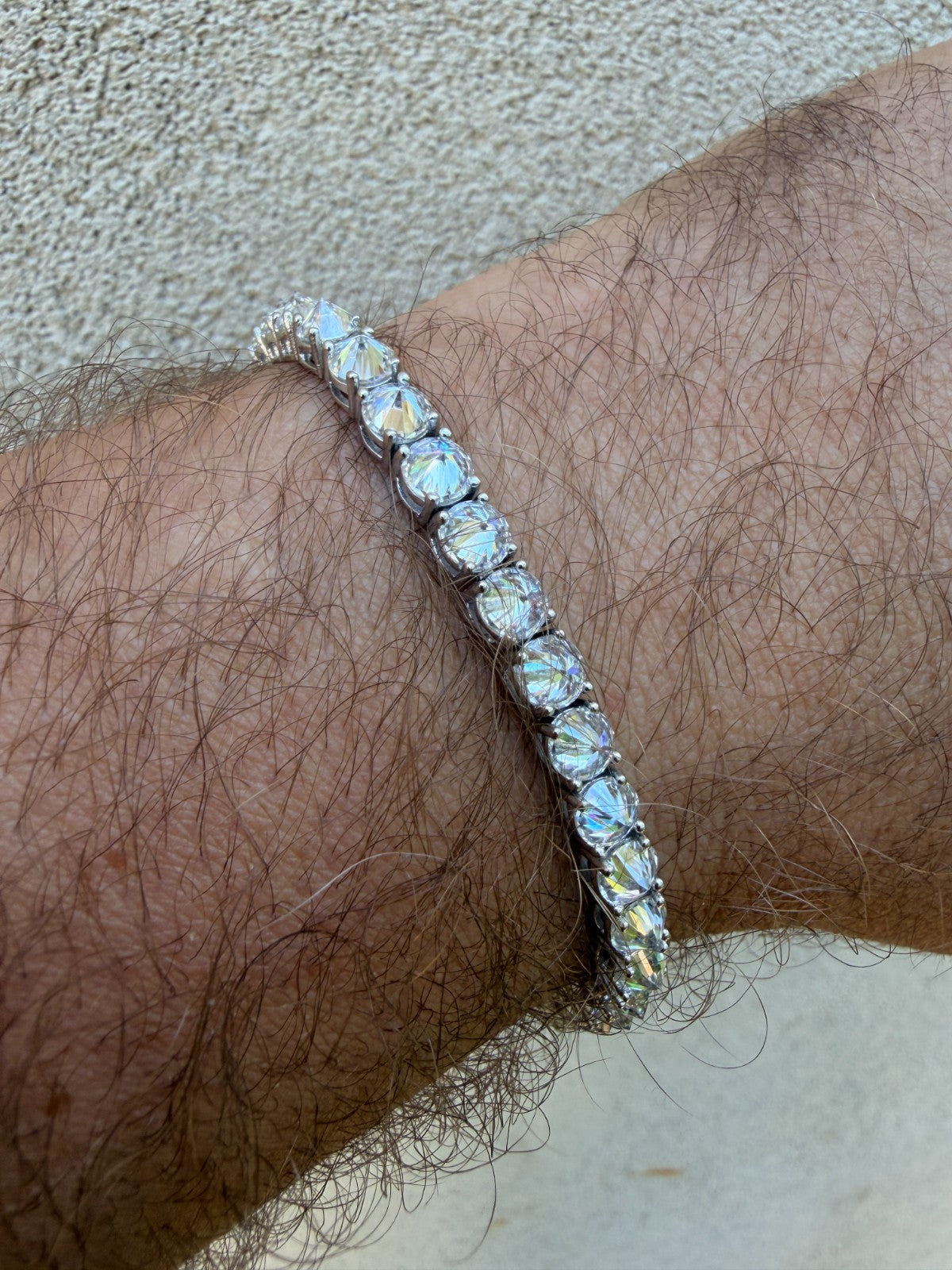 MOISSANITE Upside Down Set Reverse Set Tennis Bracelet Iced Out - 925 Silver - 5mm - 6-9"