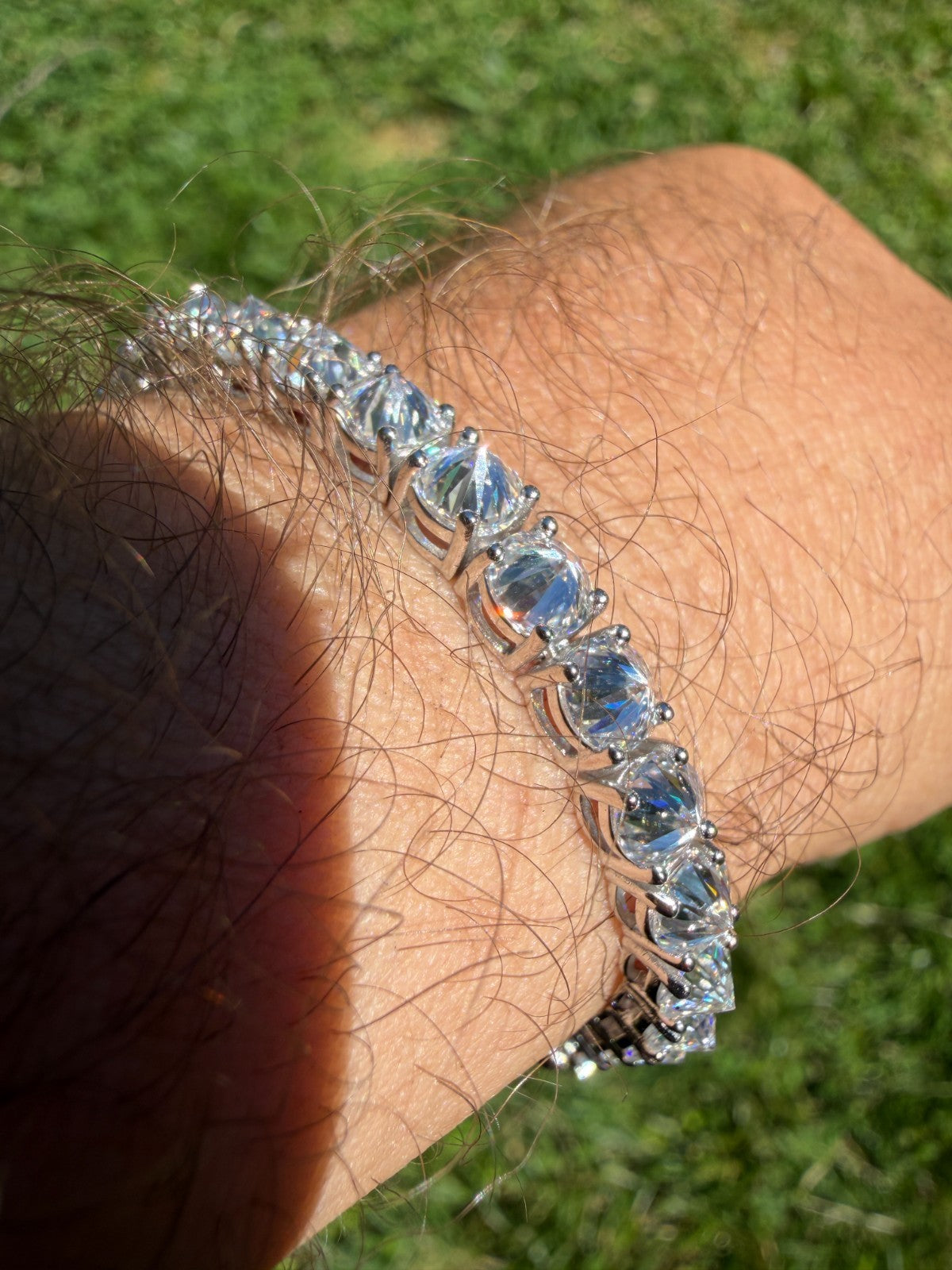 MOISSANITE Upside Down Set Reverse Set Tennis Bracelet Iced Out - 925 Silver - 5mm - 6-9"