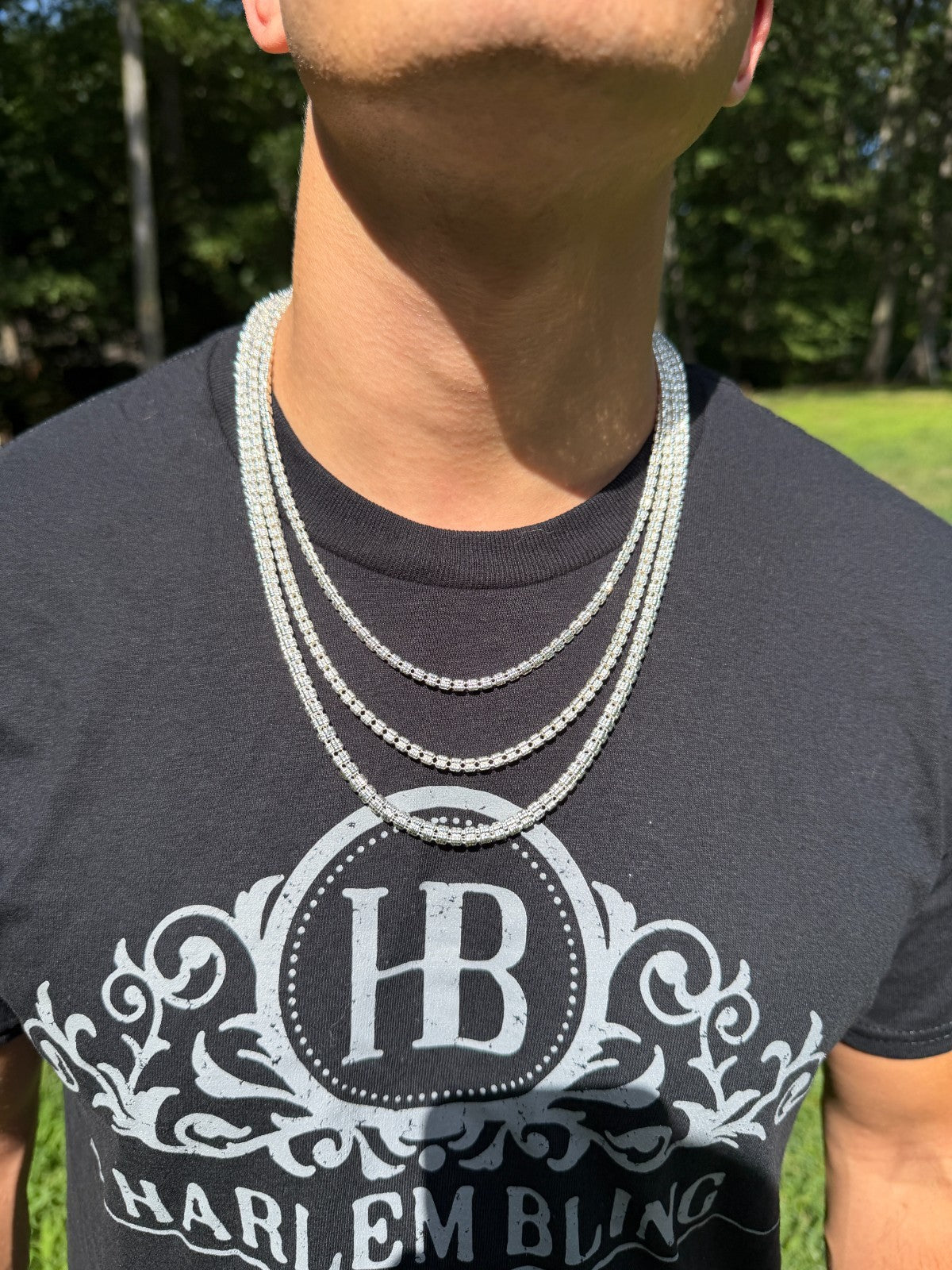 Ice Link Chain Necklace - 925 Sterling Silver - 16"-30" - 4mm-5mm