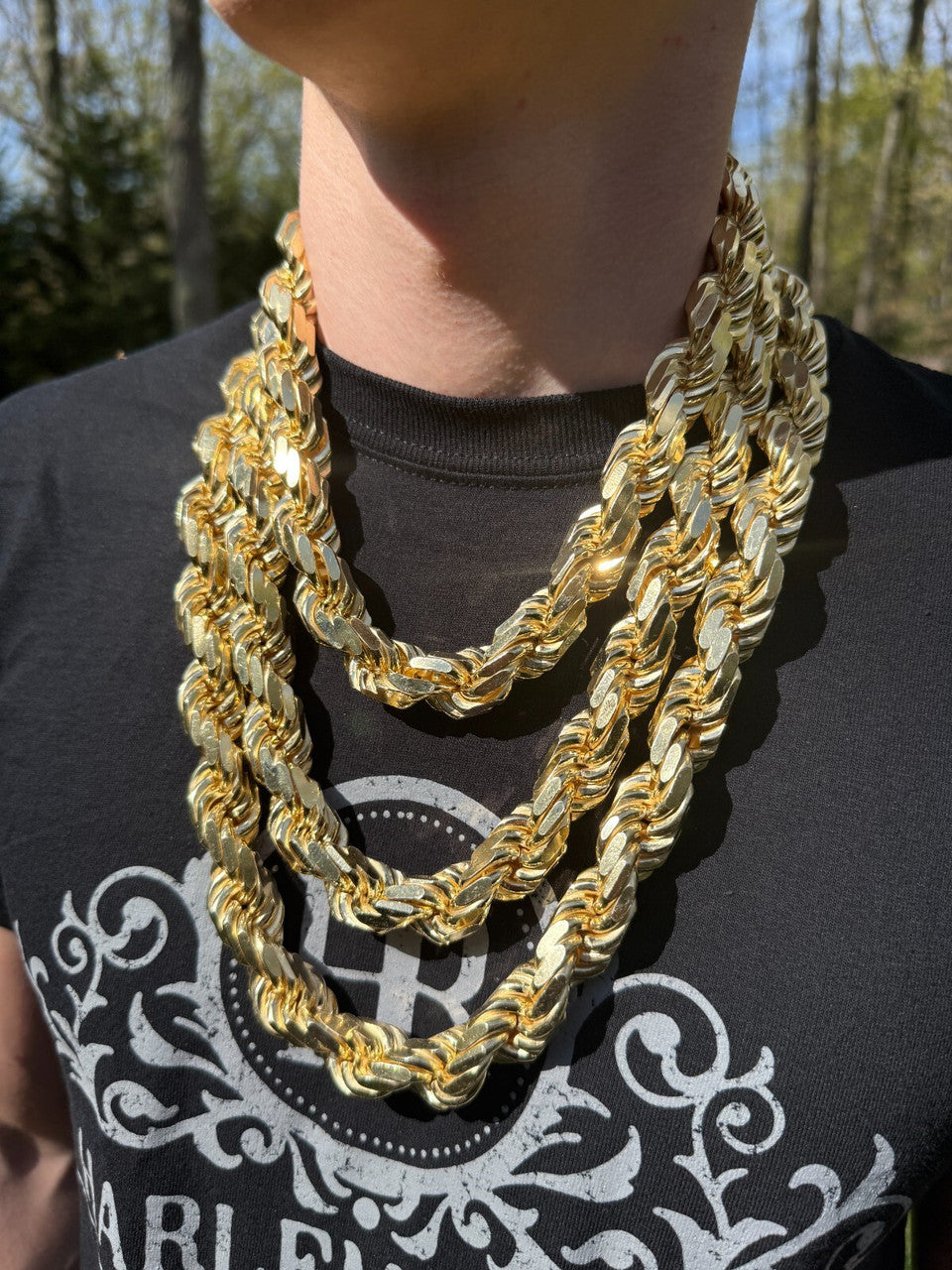 MONSTER Rope Chain Necklace - 14k Gold Vermeil 925 Sterling Silver - 20"-30" - 16.5mm