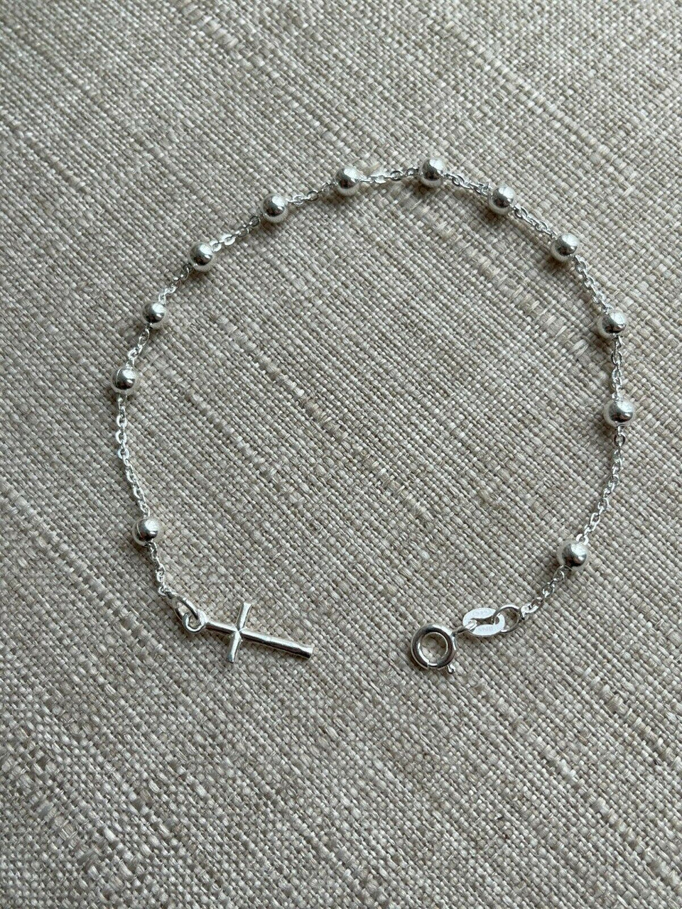 Rosary Bracelet - 925 Silver - 4mm - 7.5"