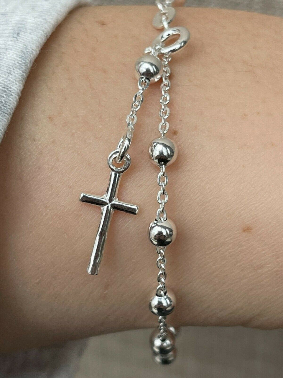 Rosary Bracelet - 925 Silver - 4mm - 7.5"