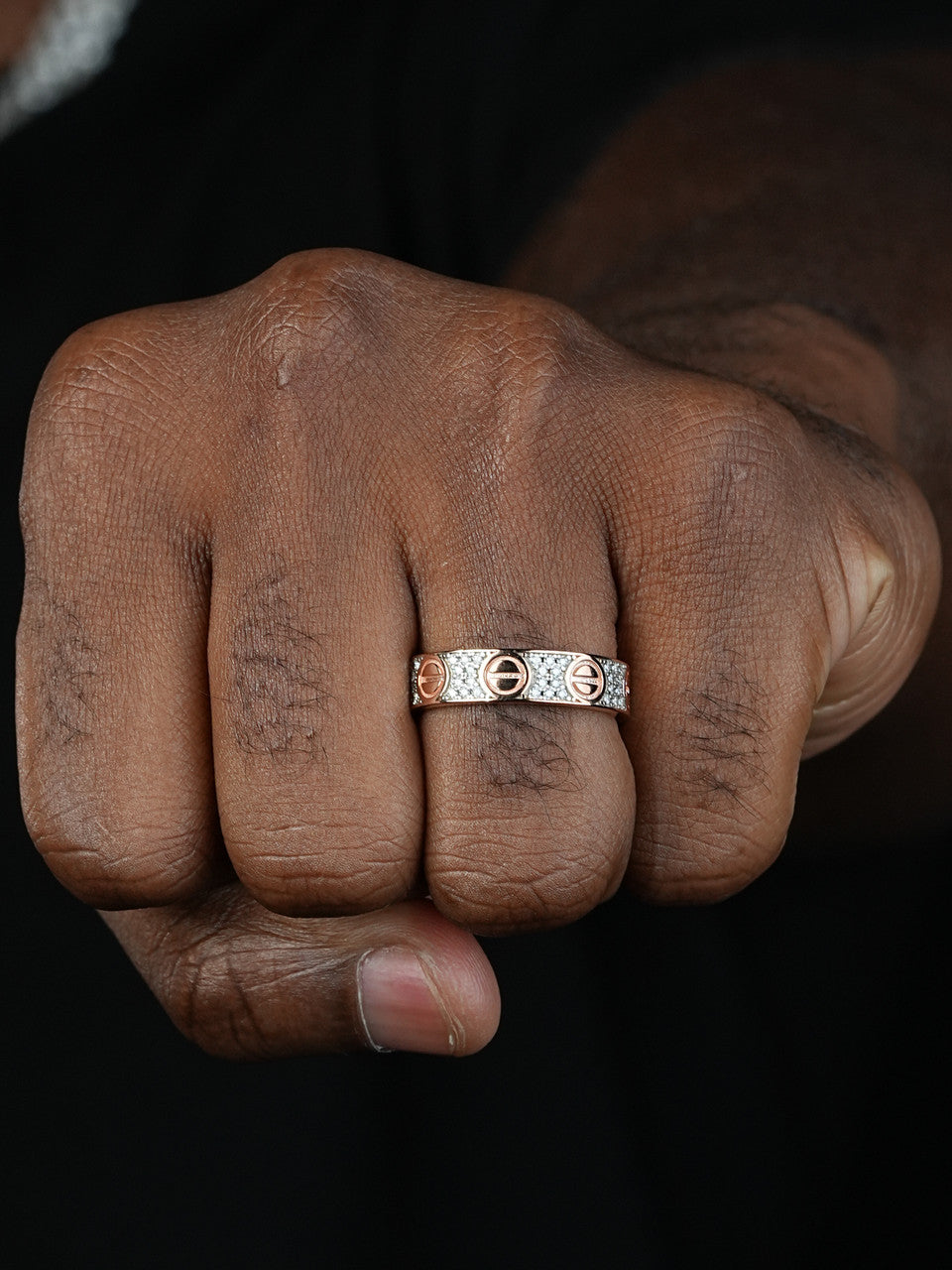 MOISSANITE Love Ring Eternity Band - 14k Rose Gold Vermeil 925 Silver