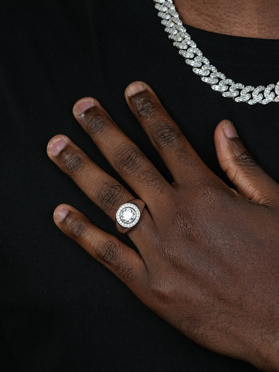 Moissanite Icy Swag Round Brilliant Cut Ring -  925 Silver
