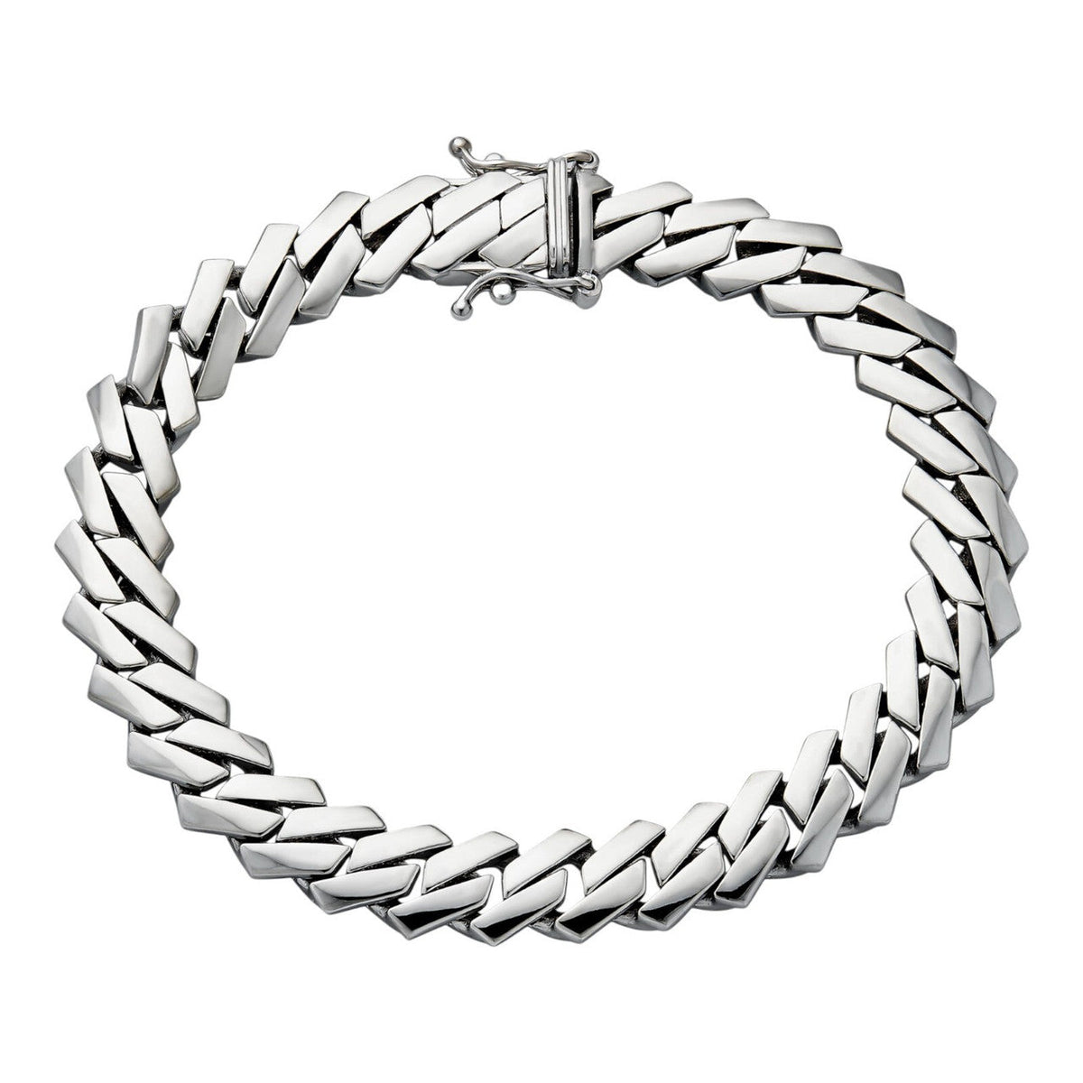 Monaco Prong Cuban Bracelet HOLLOW - Rhodium Finish 925 Sterling Silver - 7"-9" - 9mm-13mm