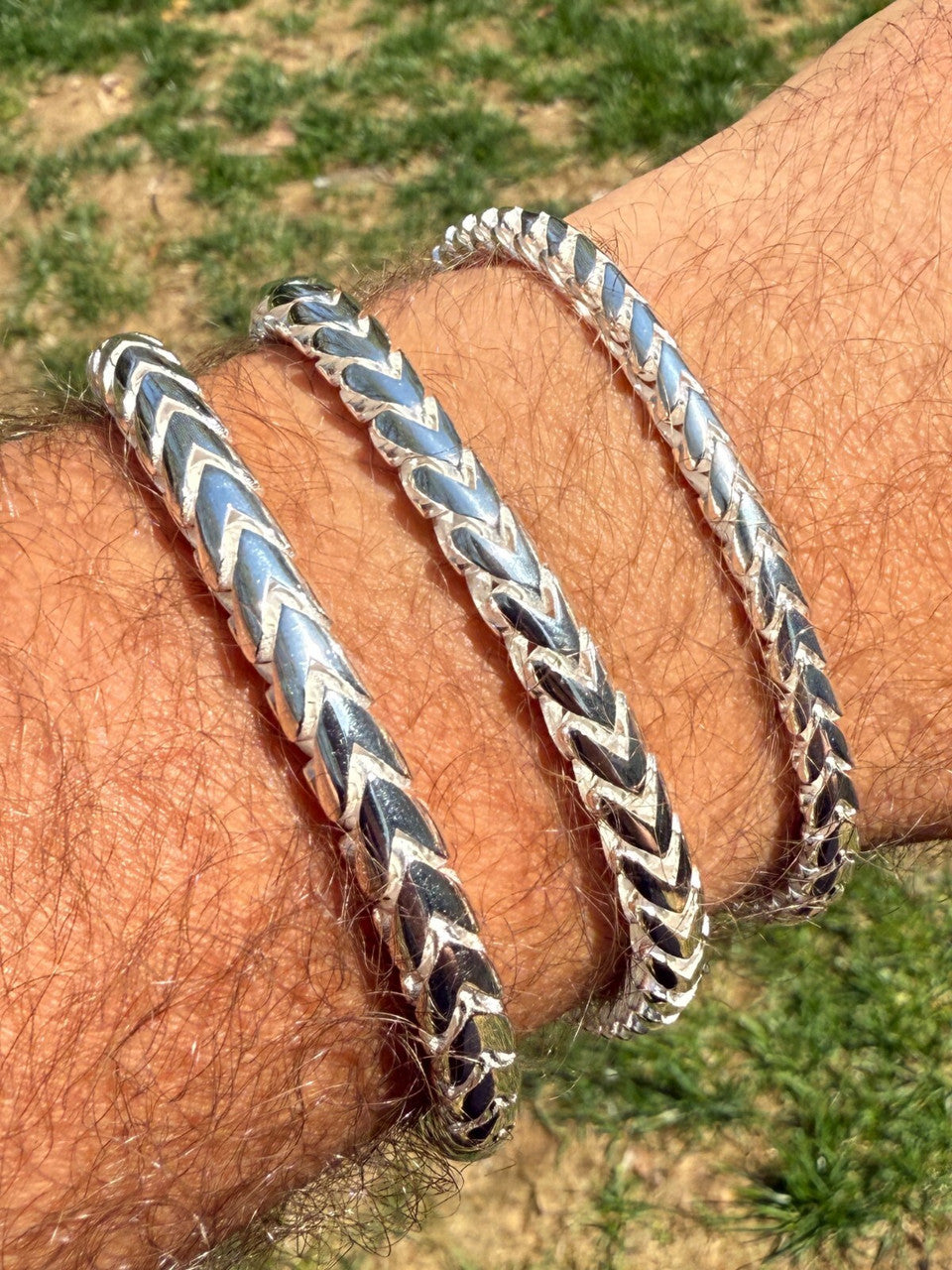 Round Franco Link Bracelet W. Box Lock - 925 Sterling Silver - 7"-9" - 5mm-7mm