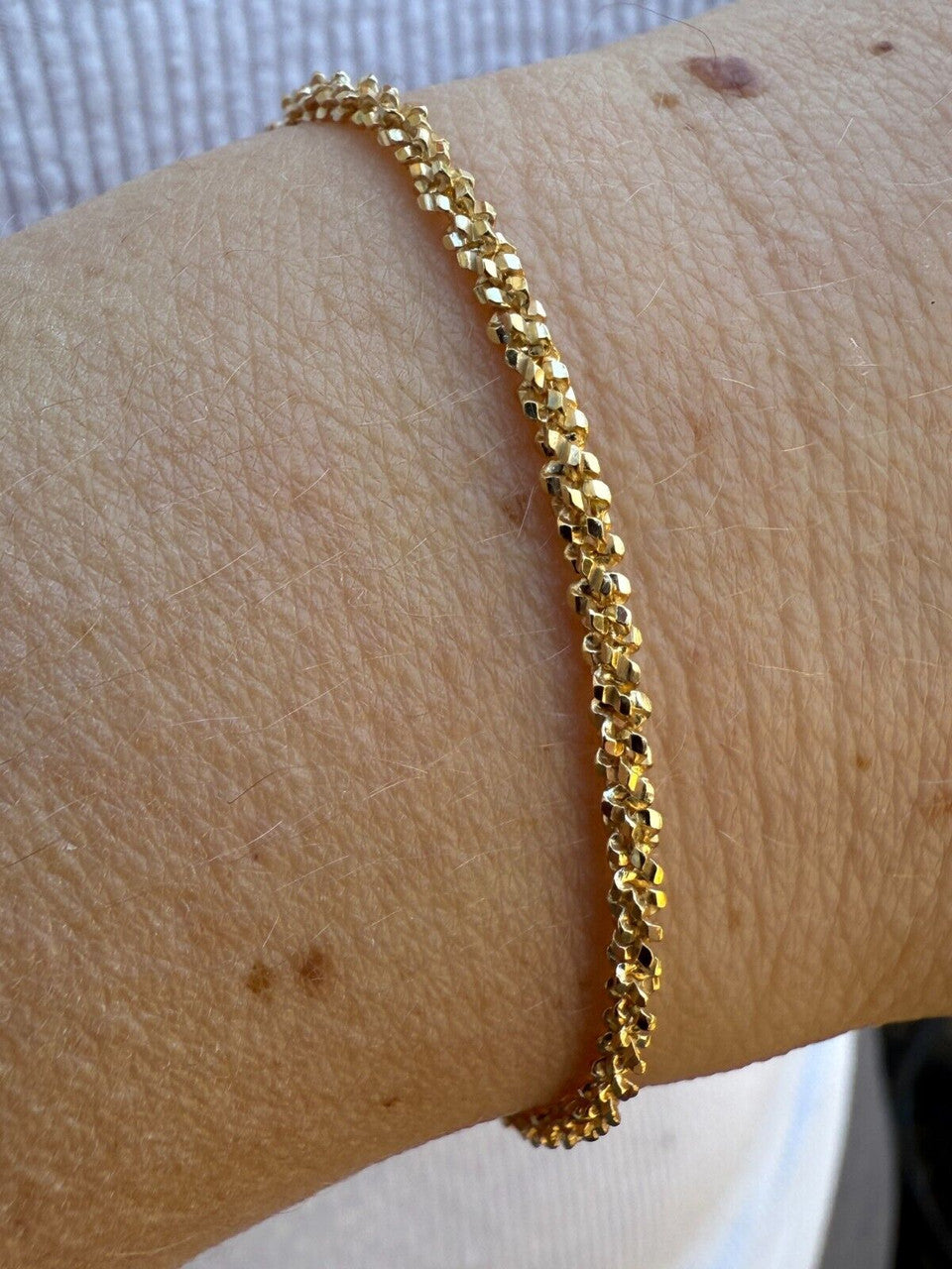 Sparkle Link Bracelet - 14k Gold Vermeil 925 Sterling Silver - 6"-8.5" - 3mm