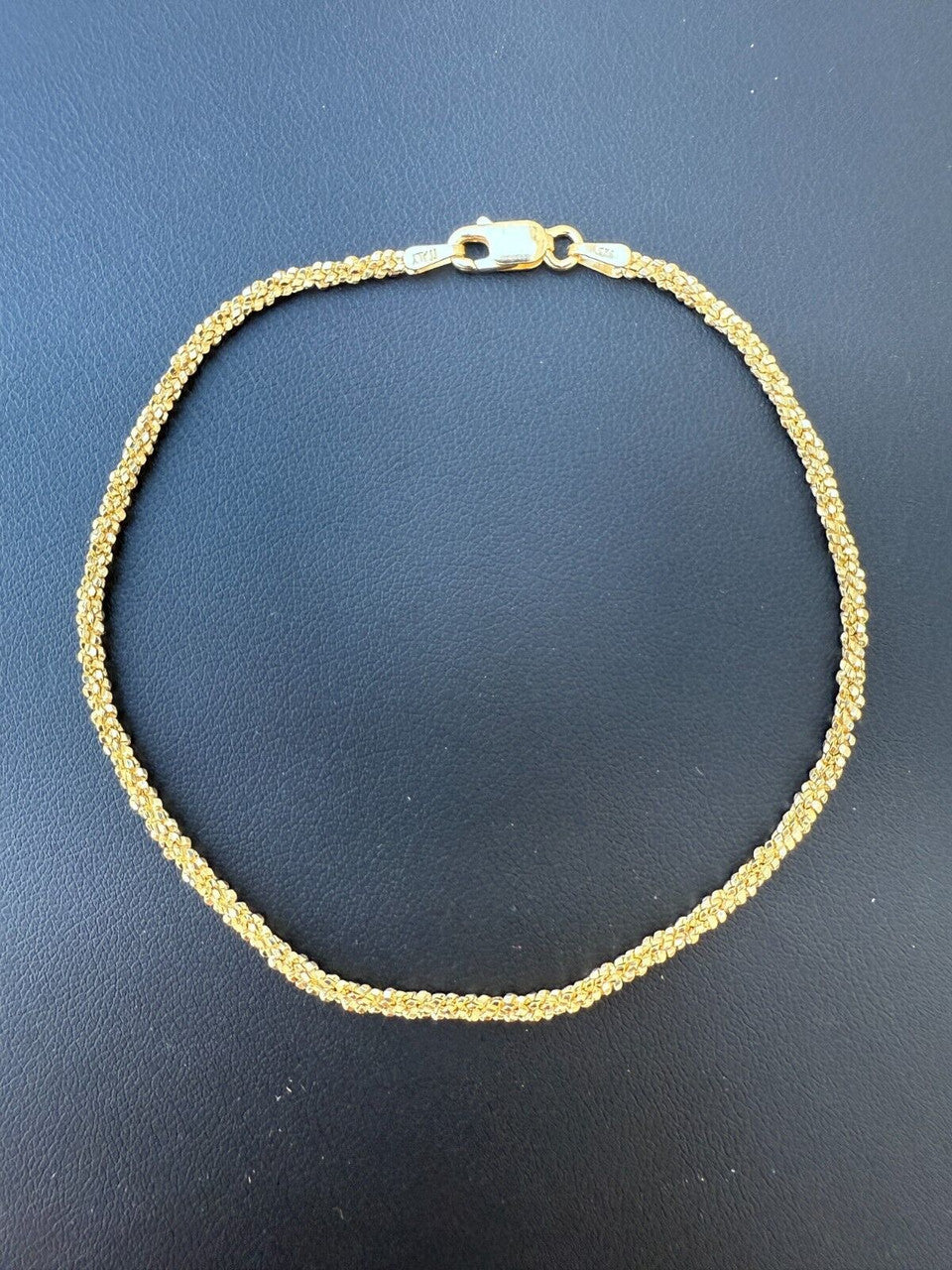 Sparkle Link Bracelet - 14k Gold Vermeil 925 Sterling Silver - 6"-8.5" - 3mm