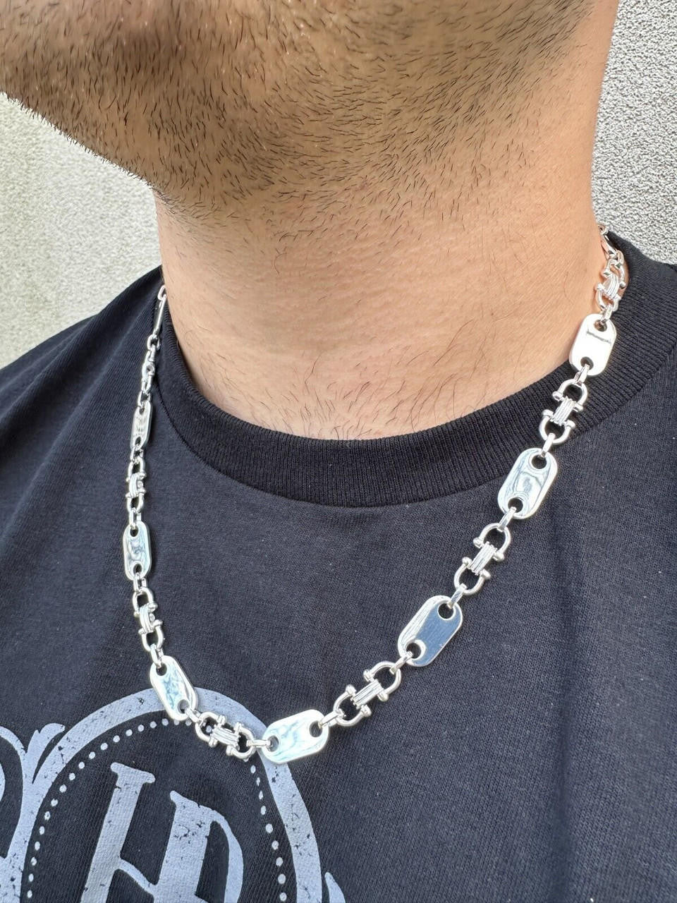 Custom Ferragamo Mariner Link Chain Necklace - 925 Sterling Silver - 18"-28" - 10mm