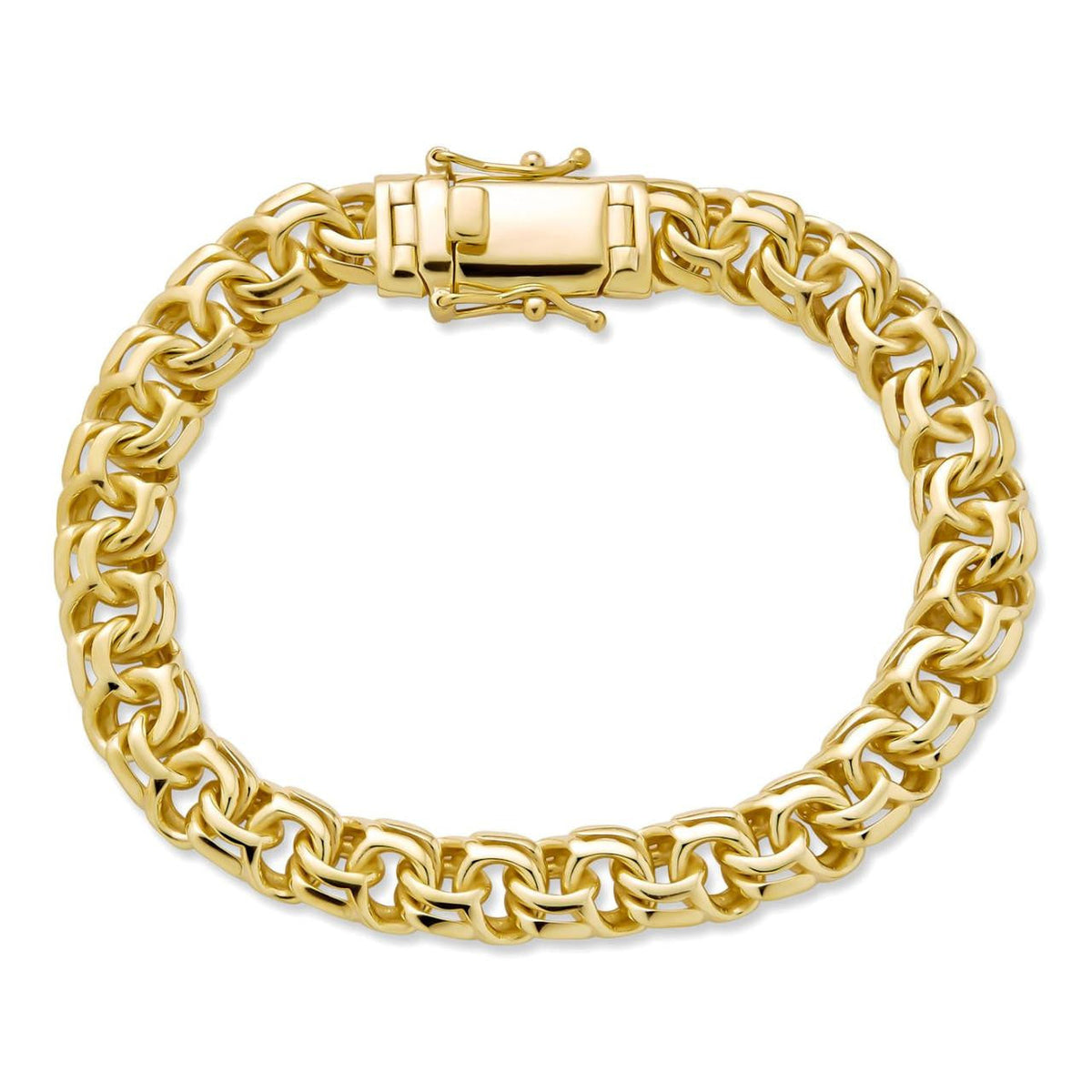 Bismark Garibaldi Chino Link Bracelet - 14k Gold Vermeil 925 Sterling Silver - 7"-8.5" - 9mm