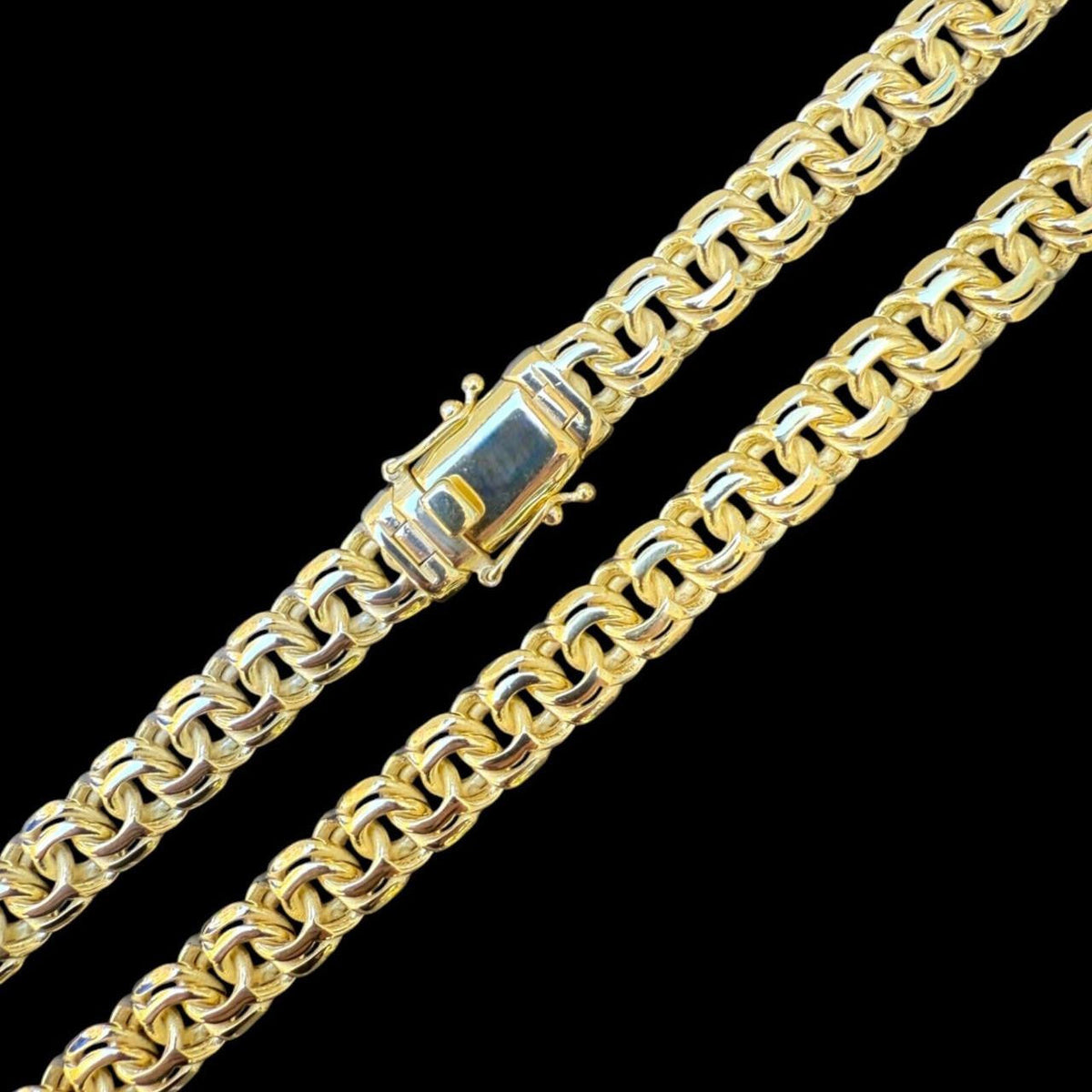 Bismark Garibaldi Chino Link Chain Necklace - 14k Gold Vermeil 925 Silver - 18"-28" - 9mm