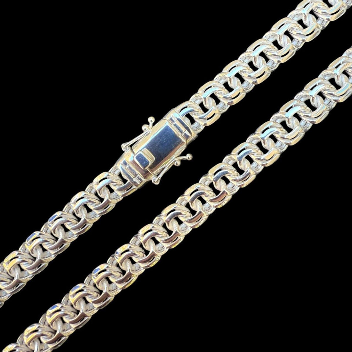Bismark Garibaldi Chino Link Chain Necklace - 925 Sterling Silver - 18"-28" - 9mm