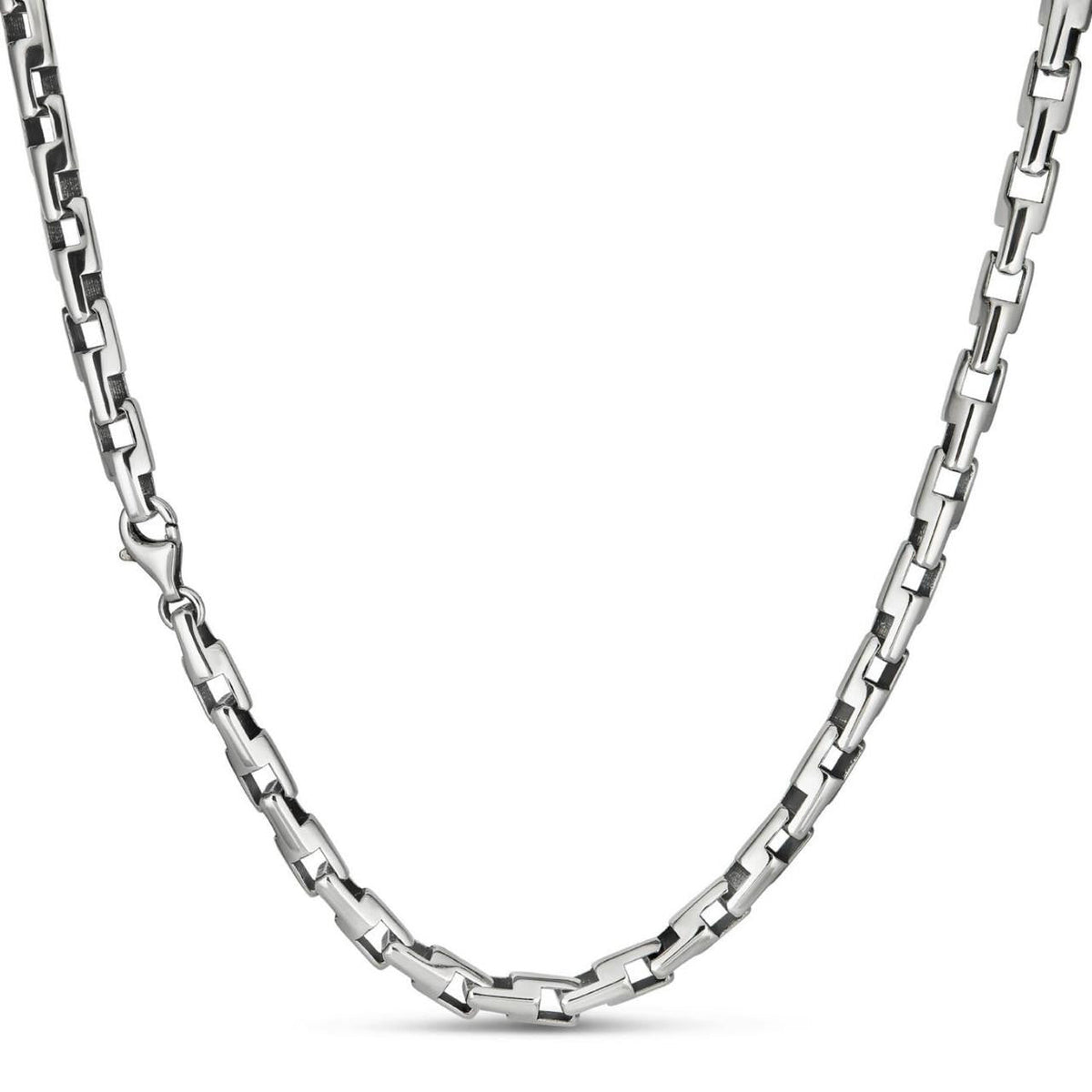 Bullet Rolo Chain Necklace - Oxidized 925 Sterling Silver - 18"-28" - 6mm