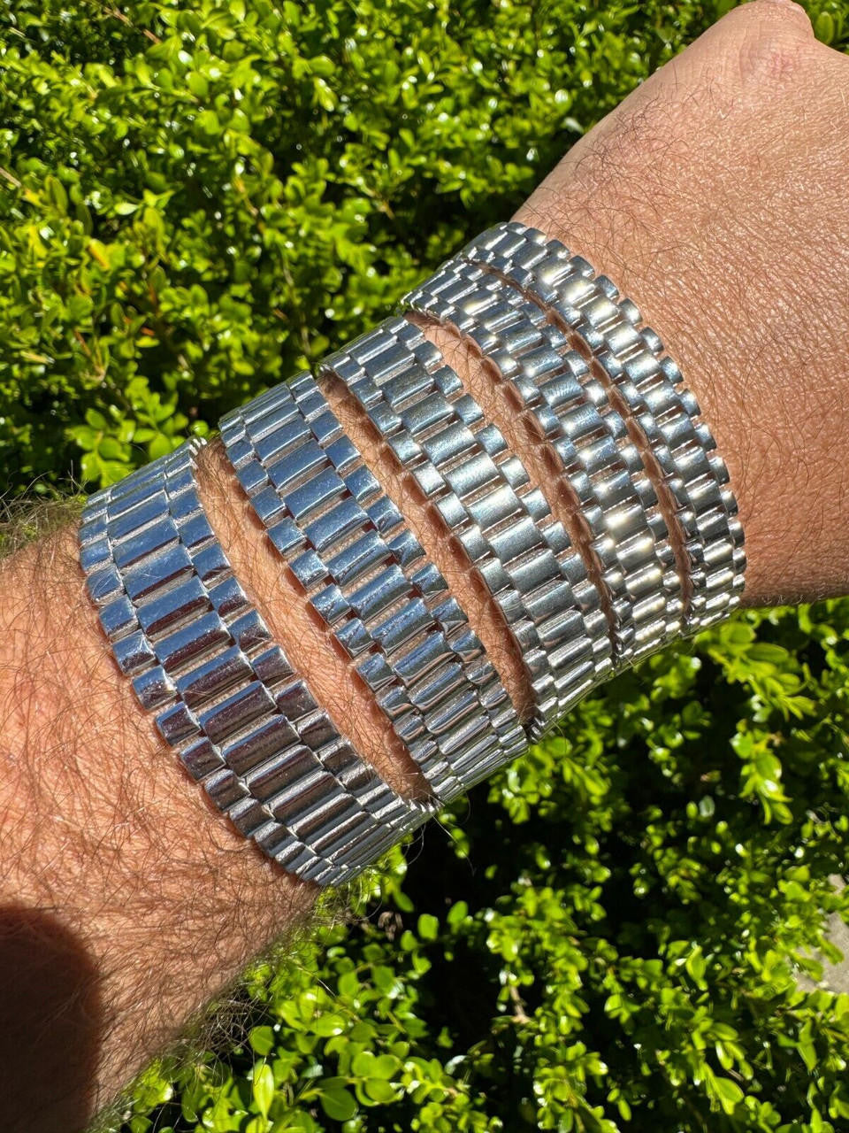 Custom Presidential Rolex Bracelet - 925 Sterling Silver - 7"-9" - 8mm-16mm