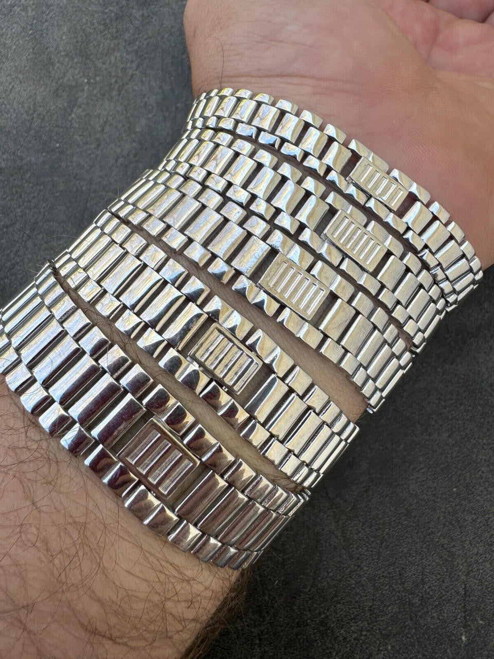 Custom Presidential Rolex Bracelet - 925 Sterling Silver - 7"-9" - 8mm-16mm