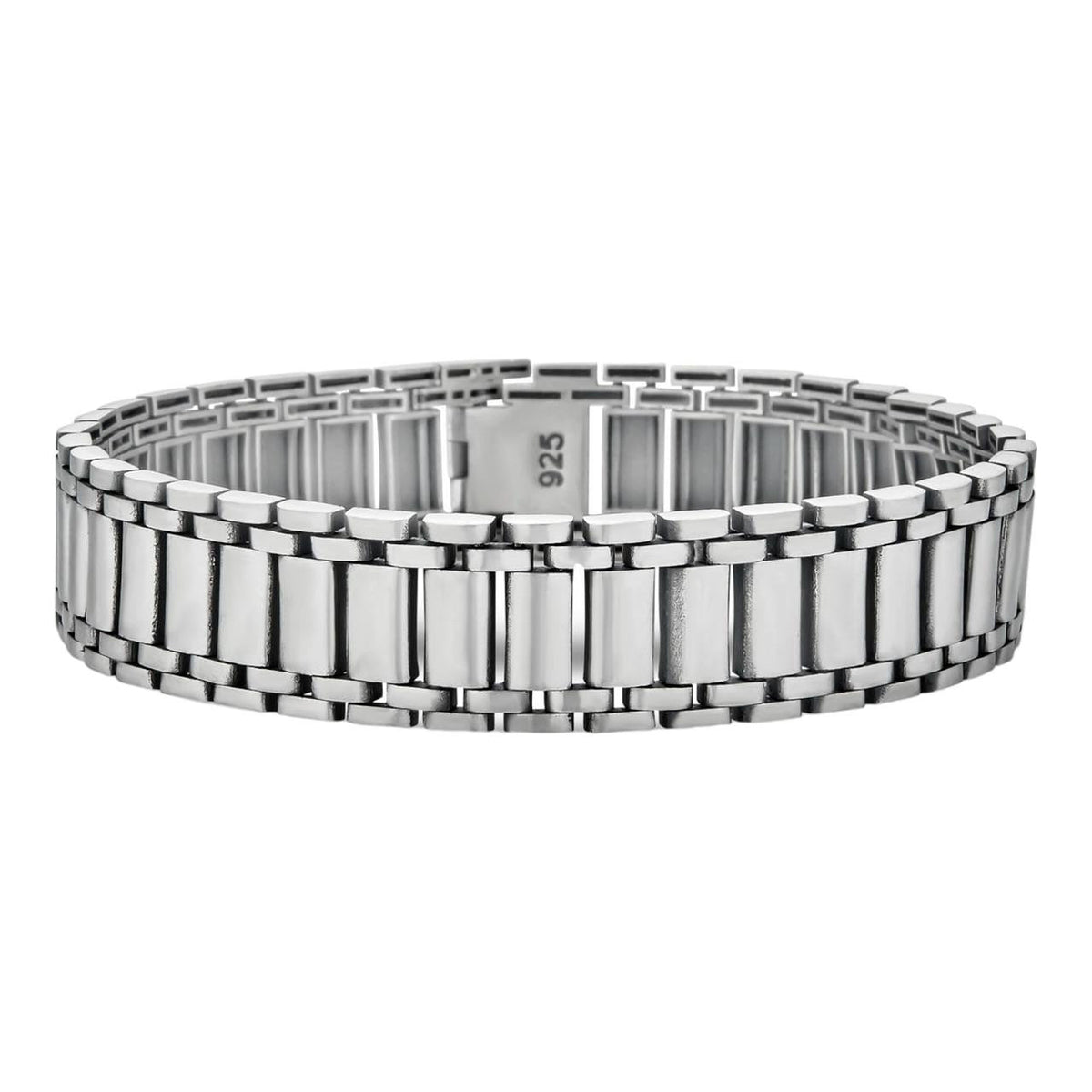 Custom Presidential Rolex Bracelet - 925 Sterling Silver Oxidized Gunmetal  - 7"-9" - 14mm