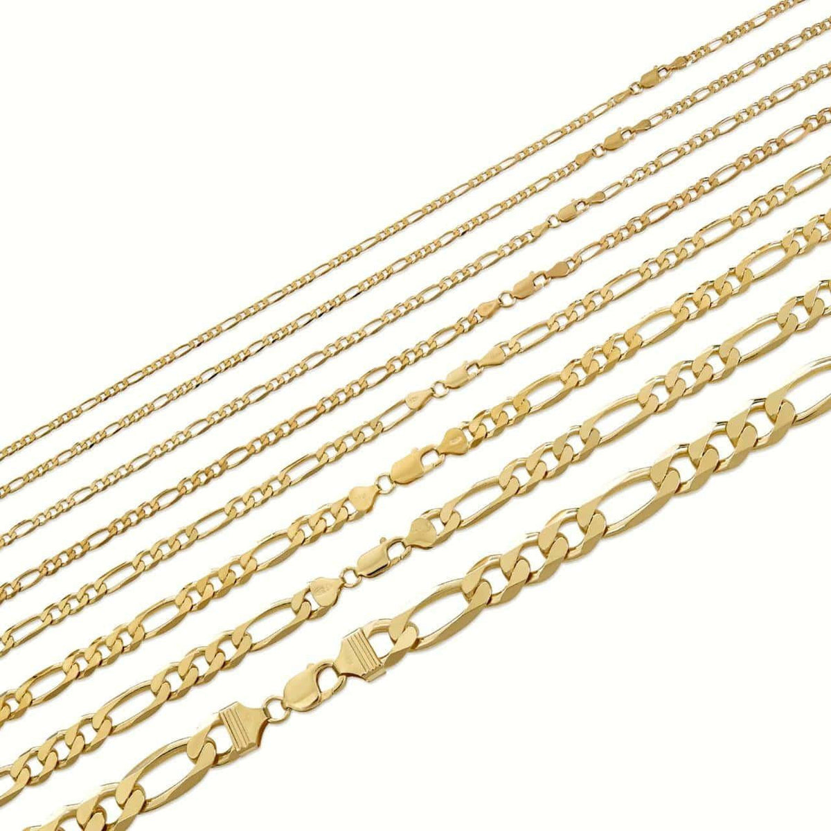 Figaro Link Chain Necklace Or Bracelet - 14k Gold Vermeil 925 Sterling Silver - 6"-30" - 2.5mm-16mm