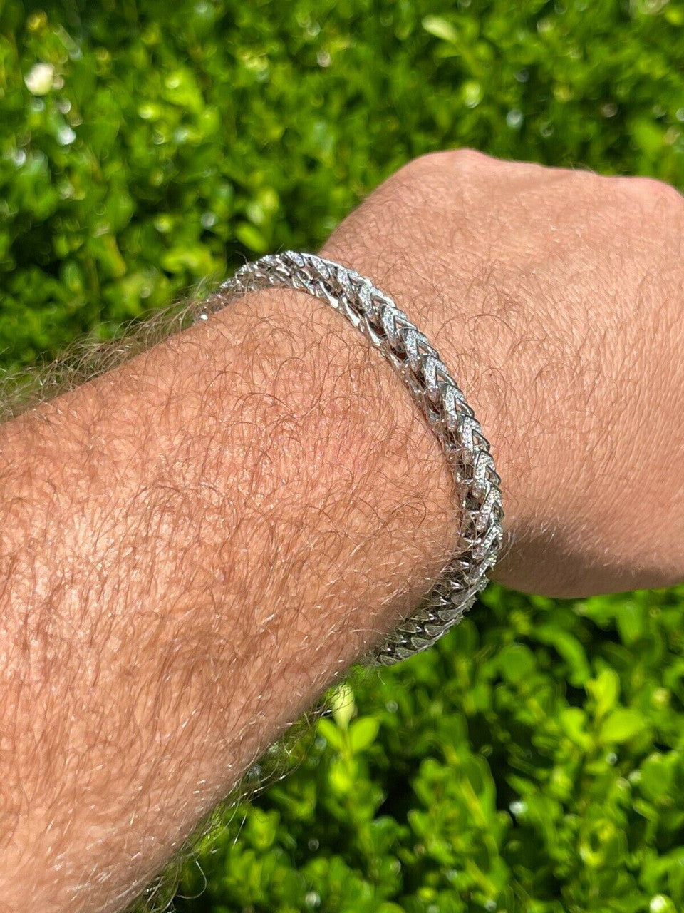 Franco Bracelet Iced Out CZ Stones - 925 Silver - 6mm - 7.5"-8.5"