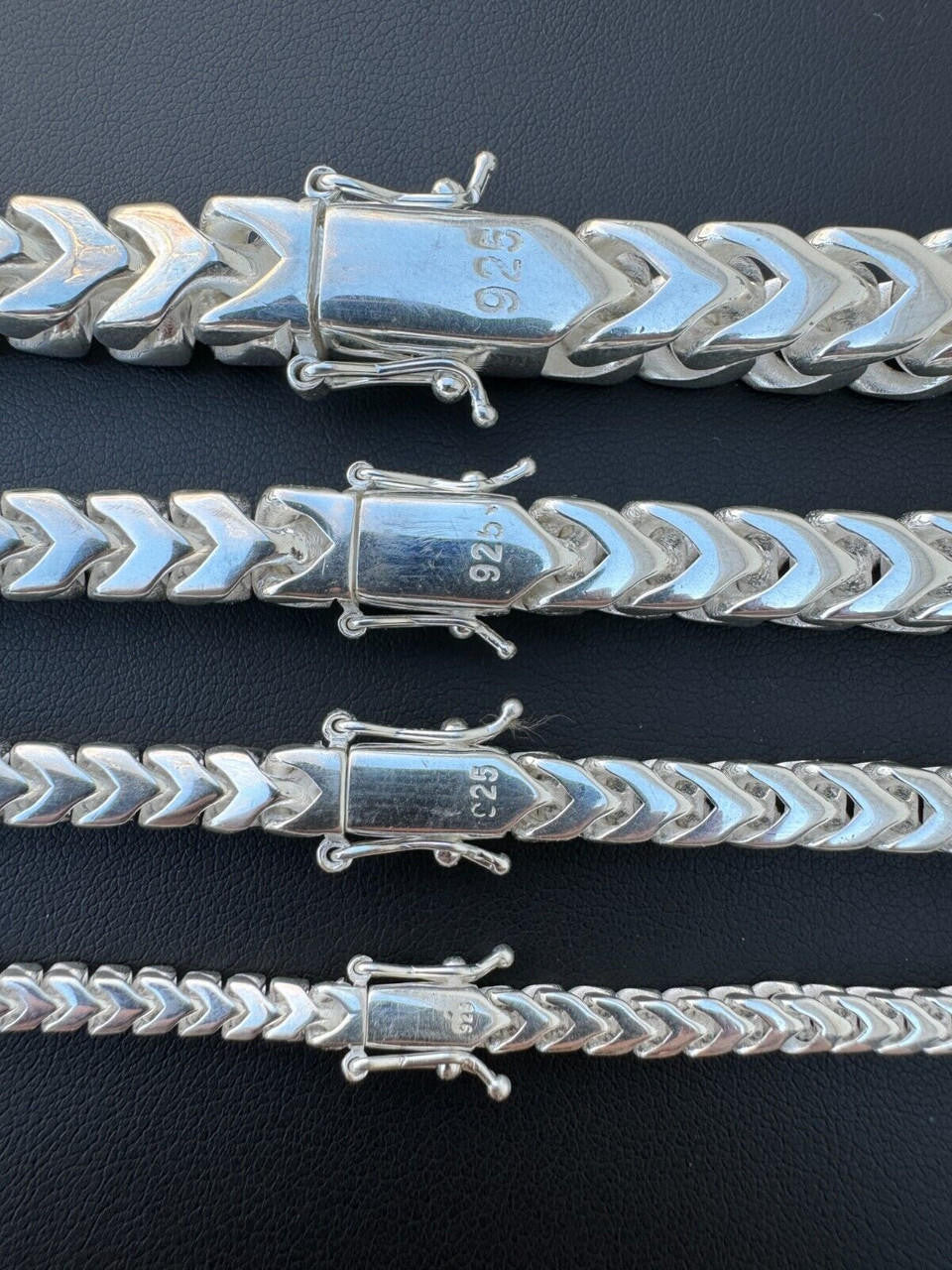 Modern Franco Link Bracelet W. Box Lock - 925 Sterling Silver - 7"-9" - 4mm-10mm