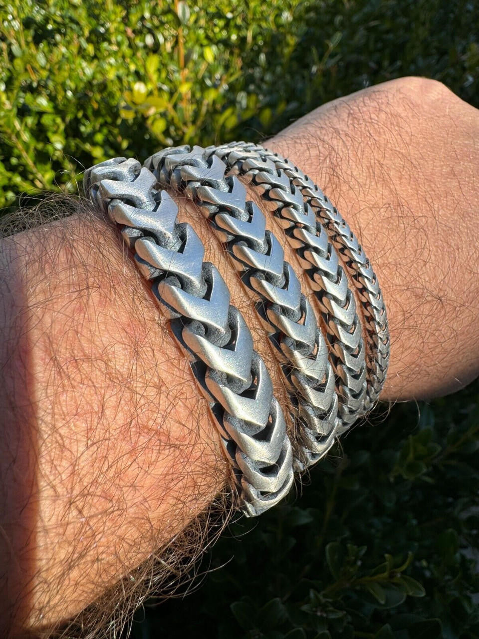 Modern Franco Link Bracelet W. Box Lock - 925 Sterling Silver Oxidized Gunmetal - 7"-9" - 4mm-10mm