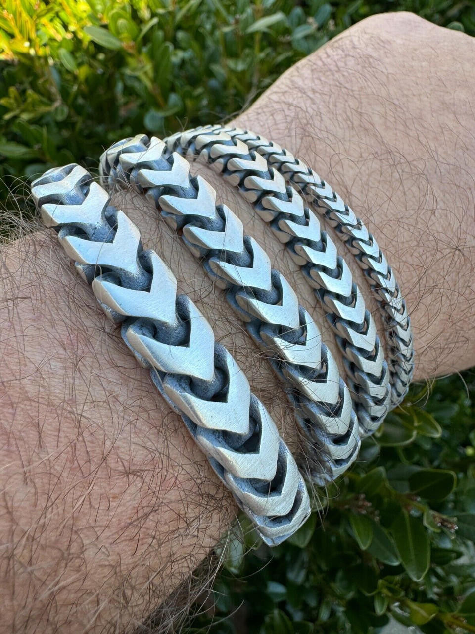 Modern Franco Link Bracelet W. Box Lock - 925 Sterling Silver Oxidized Gunmetal - 7"-9" - 4mm-10mm