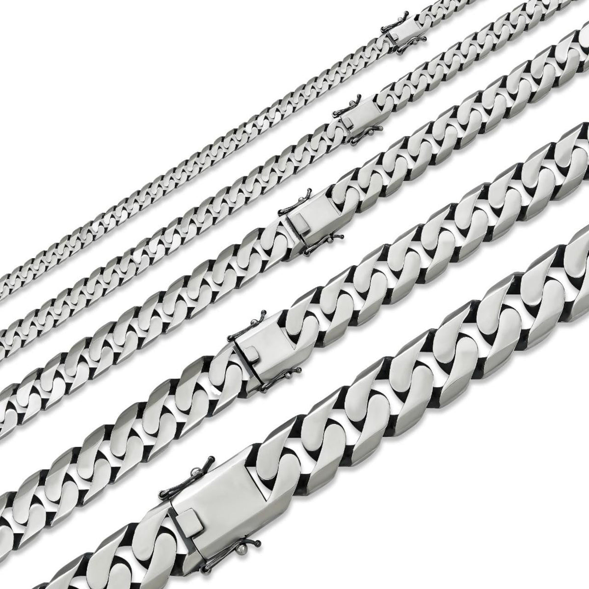 Modern Miami Cuban Link Chain Necklace Or Bracelet - 925 Sterling Silver Oxidized Gunmetal Finish - 7"-28" - 6mm-20mm