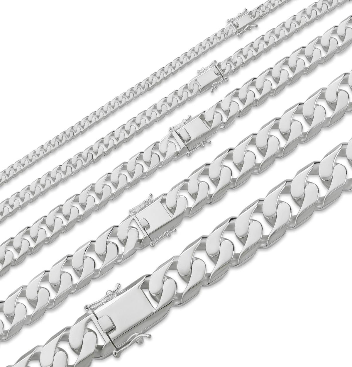 Modern Miami Cuban Link Chain Necklace Or Bracelet - High Polished 925 Sterling Silver - 7"-28" - 6mm-20mm