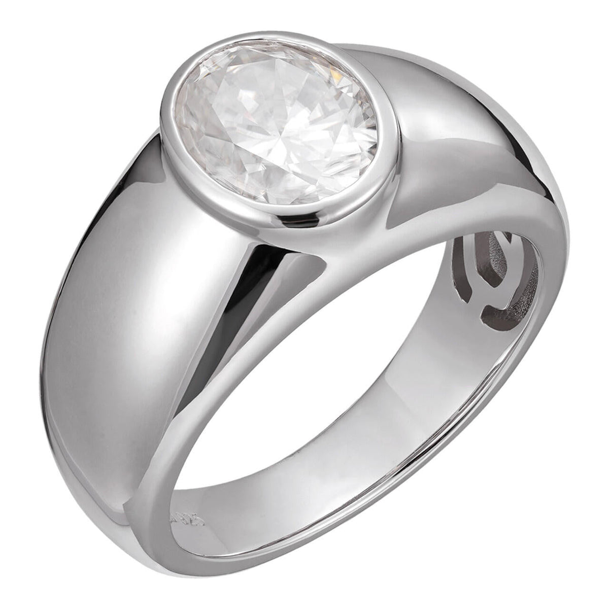 MOISSANITE Classic Big Rock Oval Cut Ring - 925 Silver