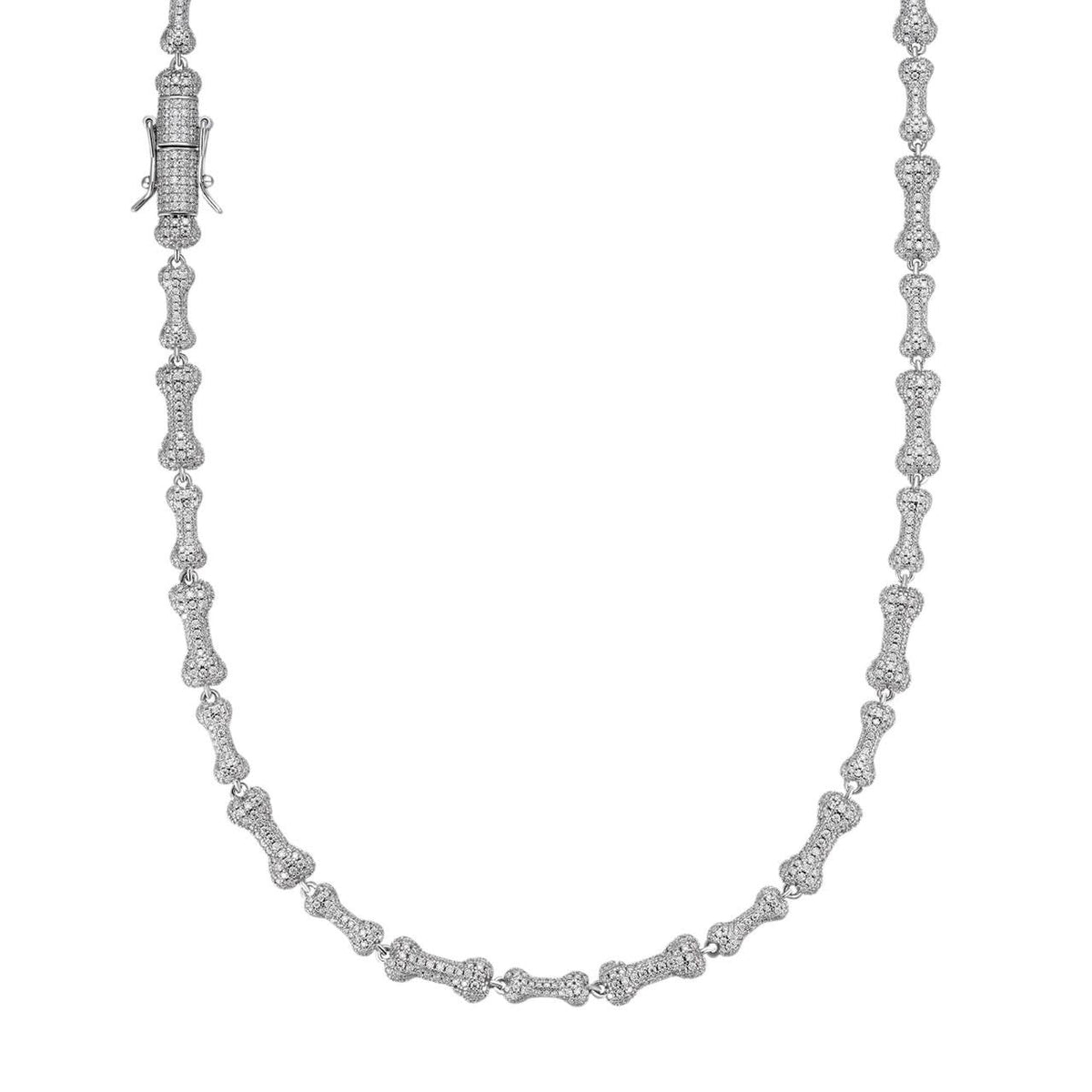 MOISSANITE Custom Bone Link Chain Necklace Iced Out - 925 Silver - 6.5mm - 16-30"