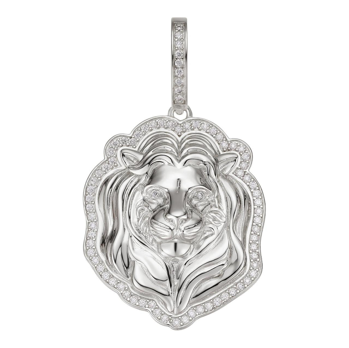 MOISSANITE Custom Lion Pendant - 925 Silver - 3 Sizes 1.5"-2.5"