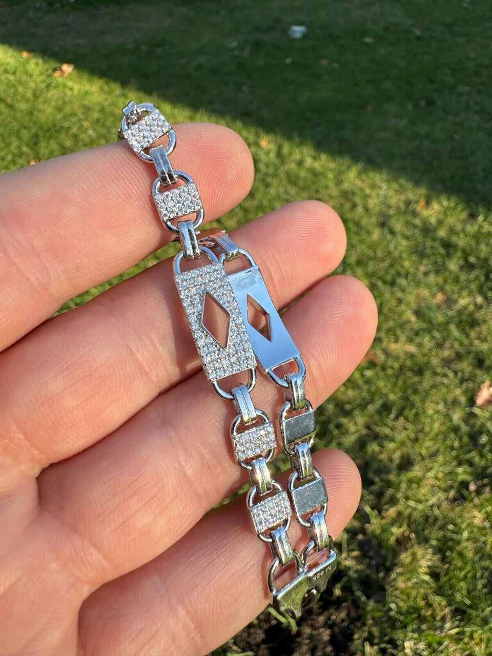 MOISSANITE Valentino Mariner Bracelet Iced Out - 925 Silver - 10mm - 7-8.5"