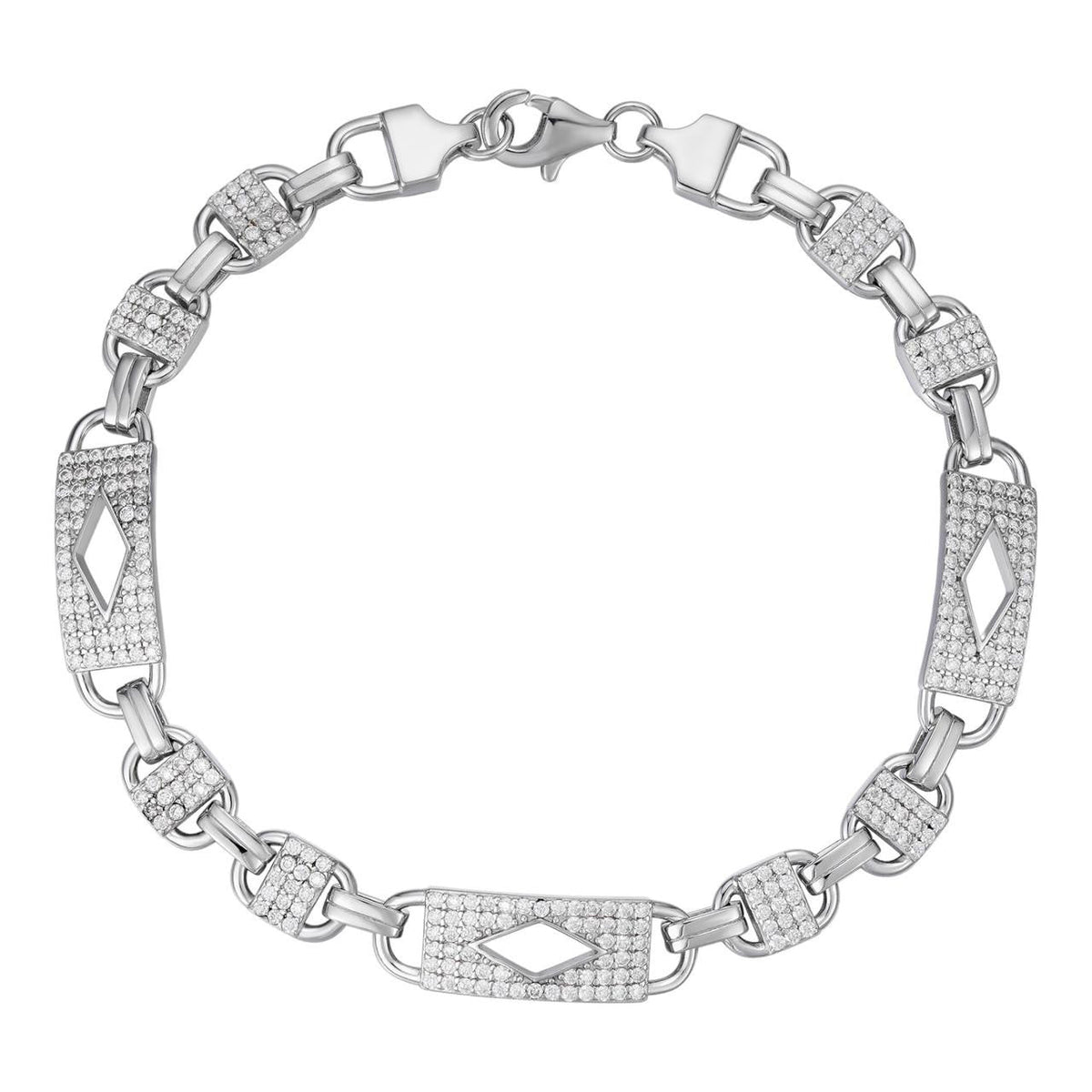 MOISSANITE Valentino Mariner Bracelet Iced Out - 925 Silver - 10mm - 7-8.5"