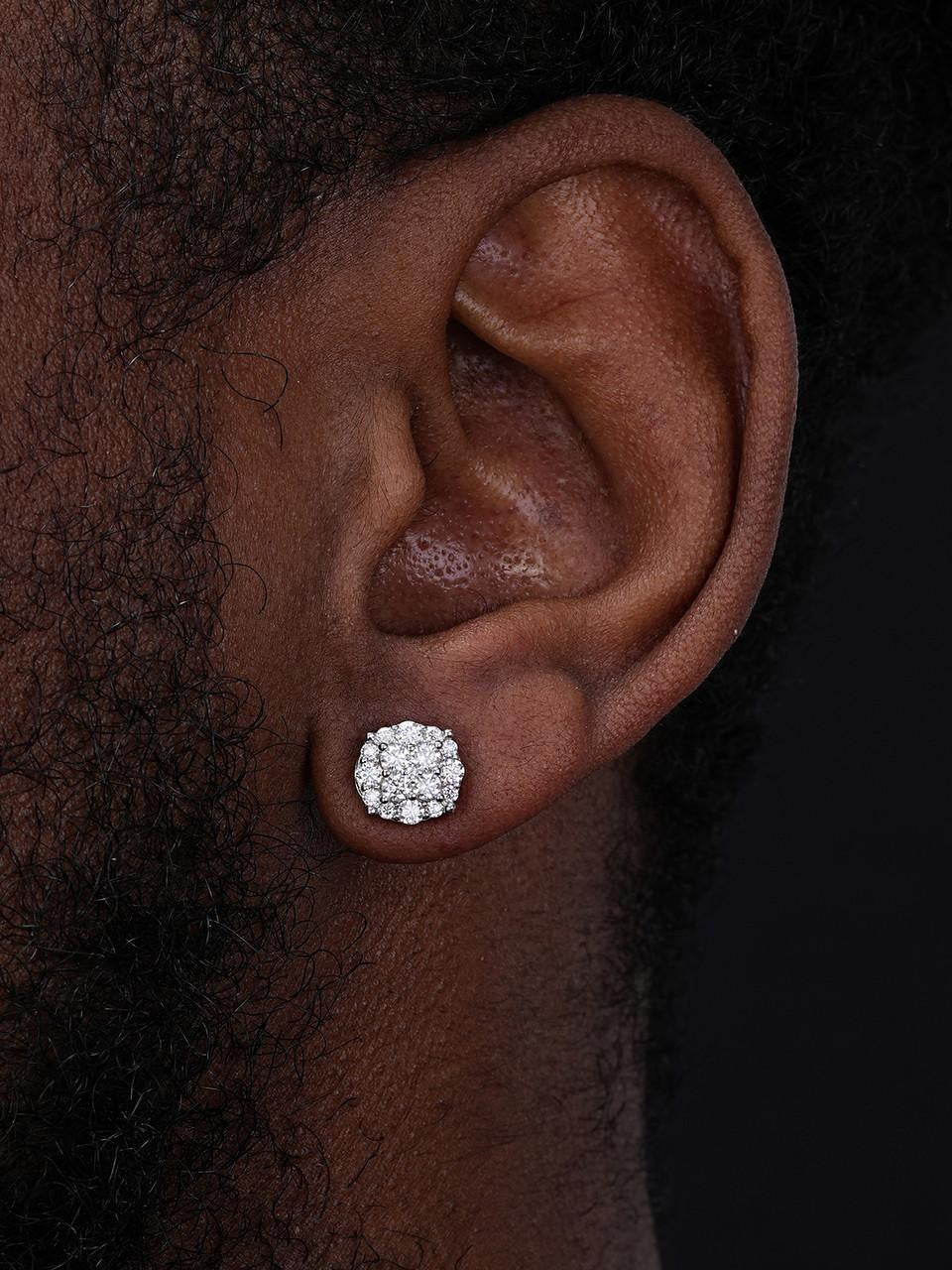 MOISSANITE Iced Out Culture Earrings - 925 Silver - 9mm