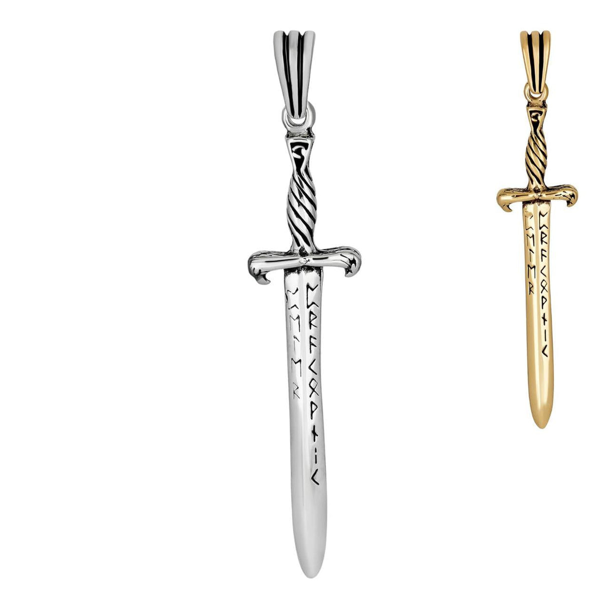 Roman Gladiator Ancient Sword Dagger Pendant - 14k Gold Vermeil Or Oxidized 925 Silver - Large 3"