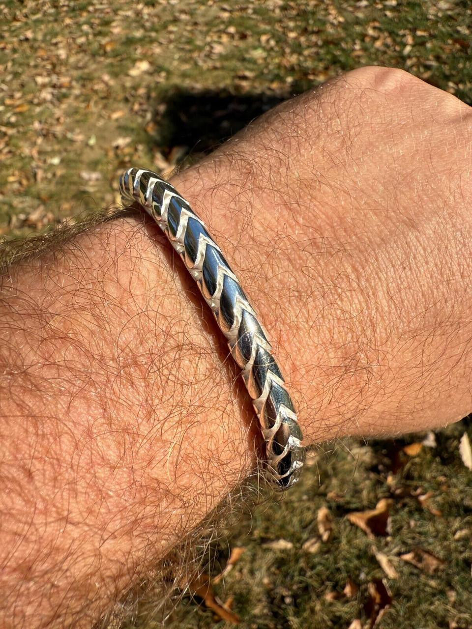 Round Franco Custom Bracelet - 925 Sterling Silver - 7"-9" - 7mm