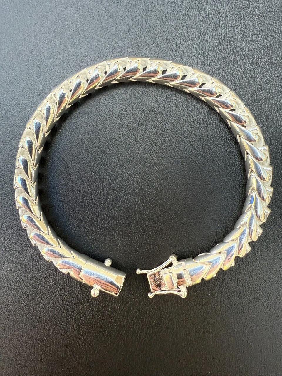 Round Franco Custom Bracelet - 925 Sterling Silver - 7"-9" - 7mm