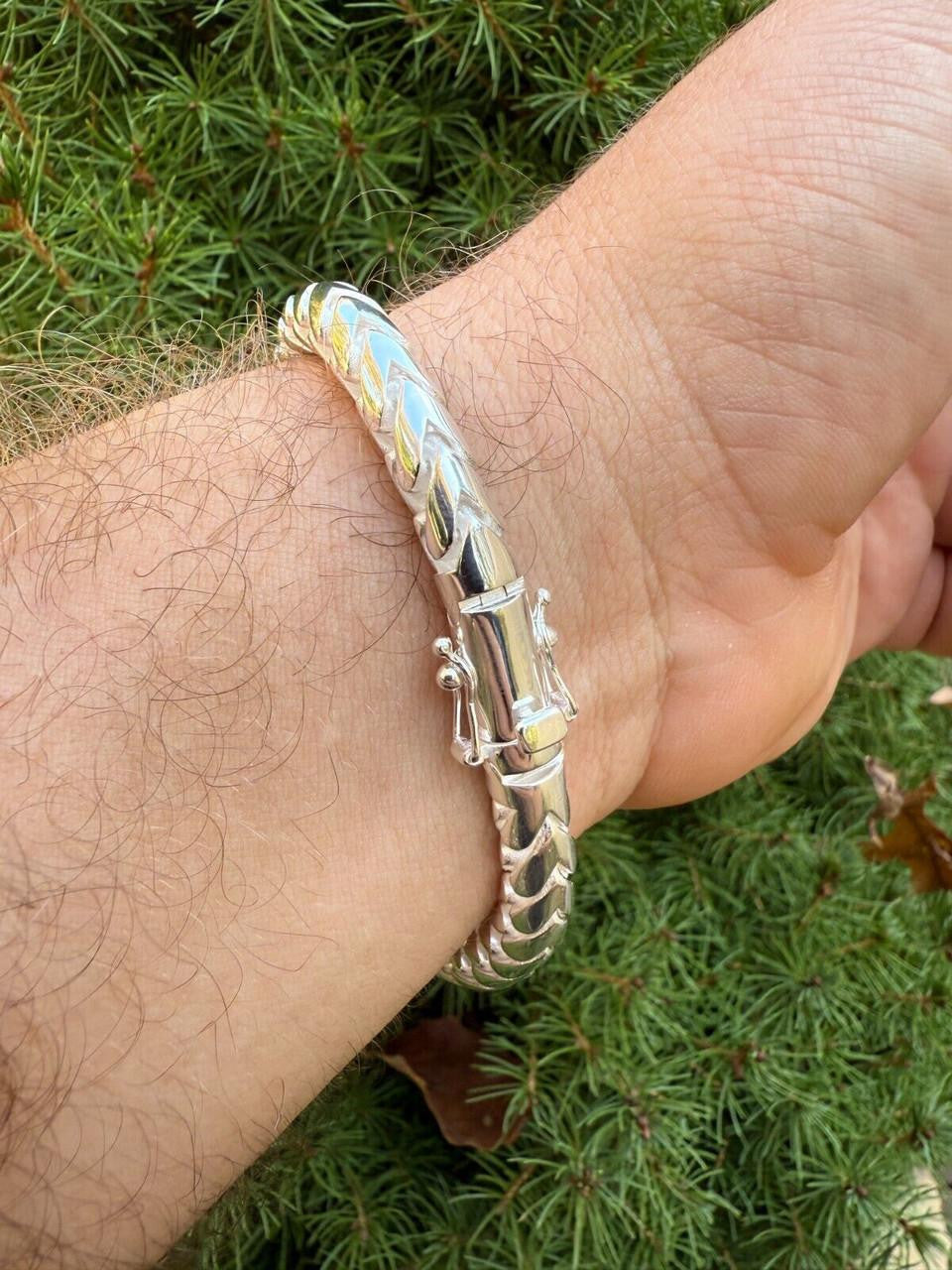Round Franco Custom Bracelet - 925 Sterling Silver - 7"-9" - 7mm