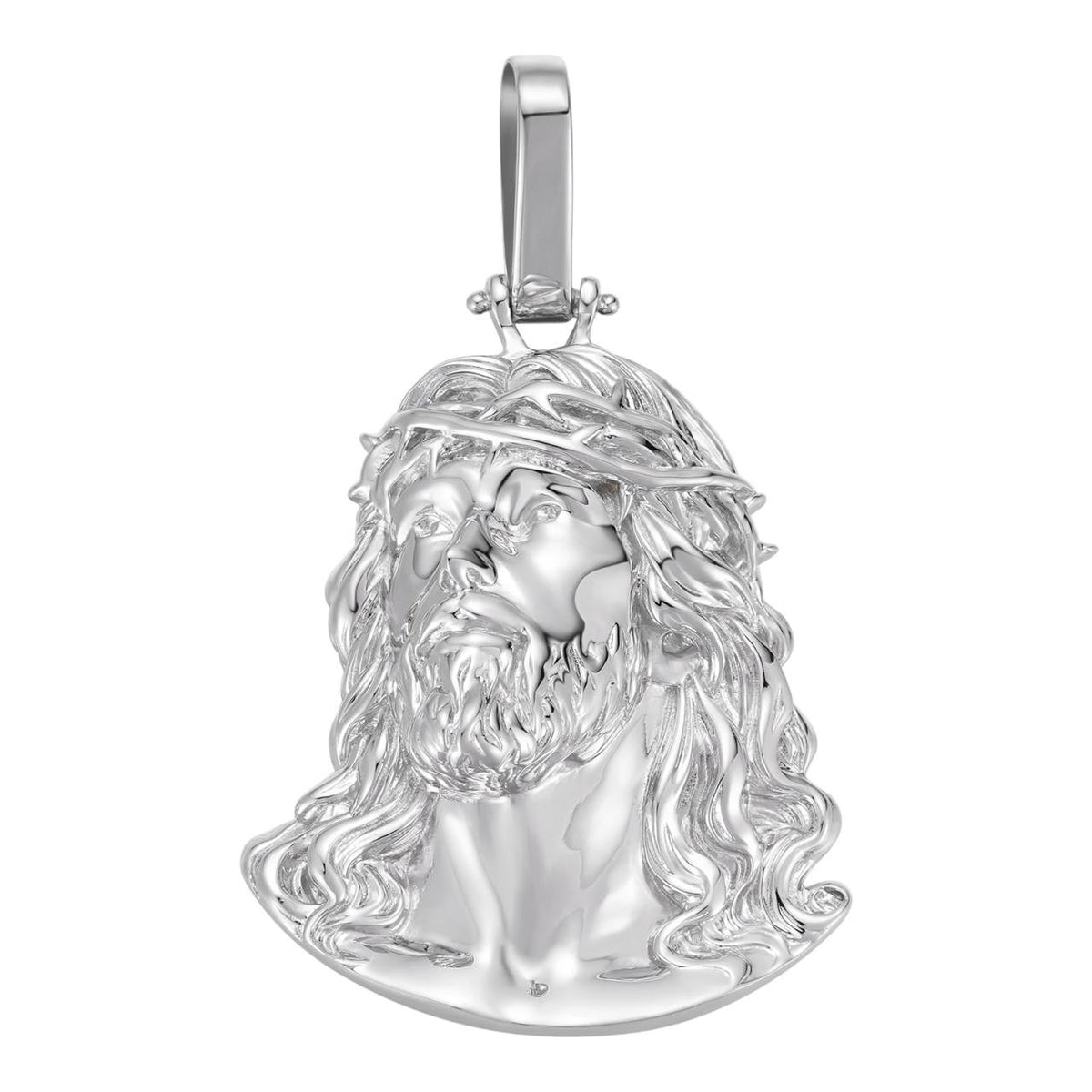 Sacred Jesus Plain Pendant - 925 Silver - 3 Sizes 1.5"-3"