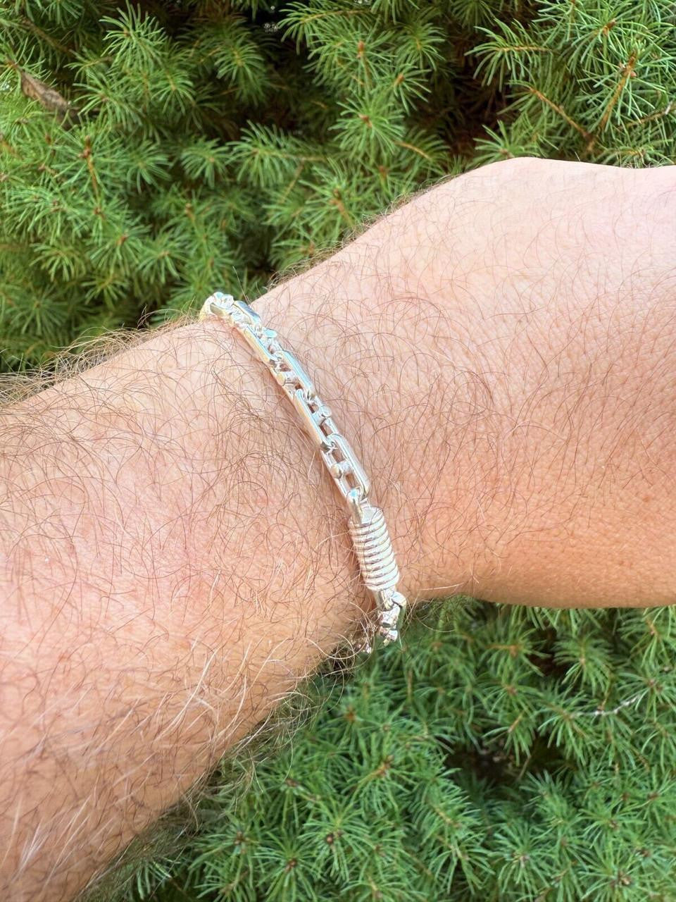 Spring Barrel Rolo Link Bracelet - 925 Sterling Silver - 7"-9" - 5mm