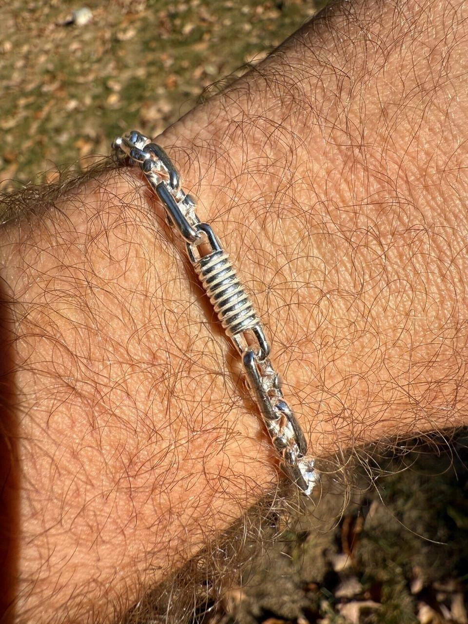 Spring Barrel Rolo Link Bracelet - 925 Sterling Silver - 7"-9" - 5mm