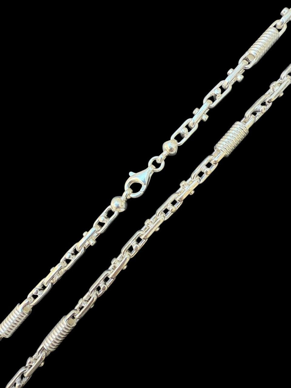 Spring Barrel Rolo Link Chain Necklace - 925 Sterling Silver - 18"-28" - 5mm