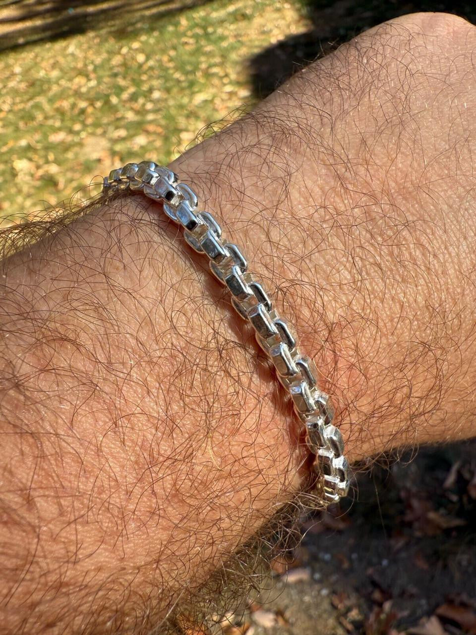 Puffed Rolo Bracelet - Hollow 925 Sterling Silver - 7"-9" - 5mm