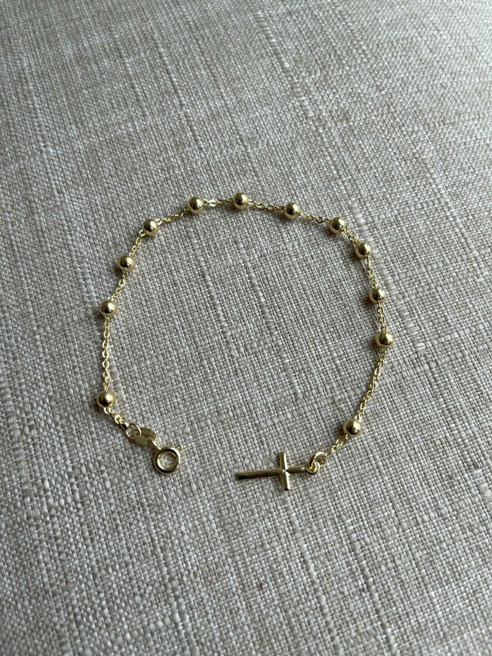 Rosary Bracelet - 14k Gold Vermeil 925 Silver - 4mm - 7.5"
