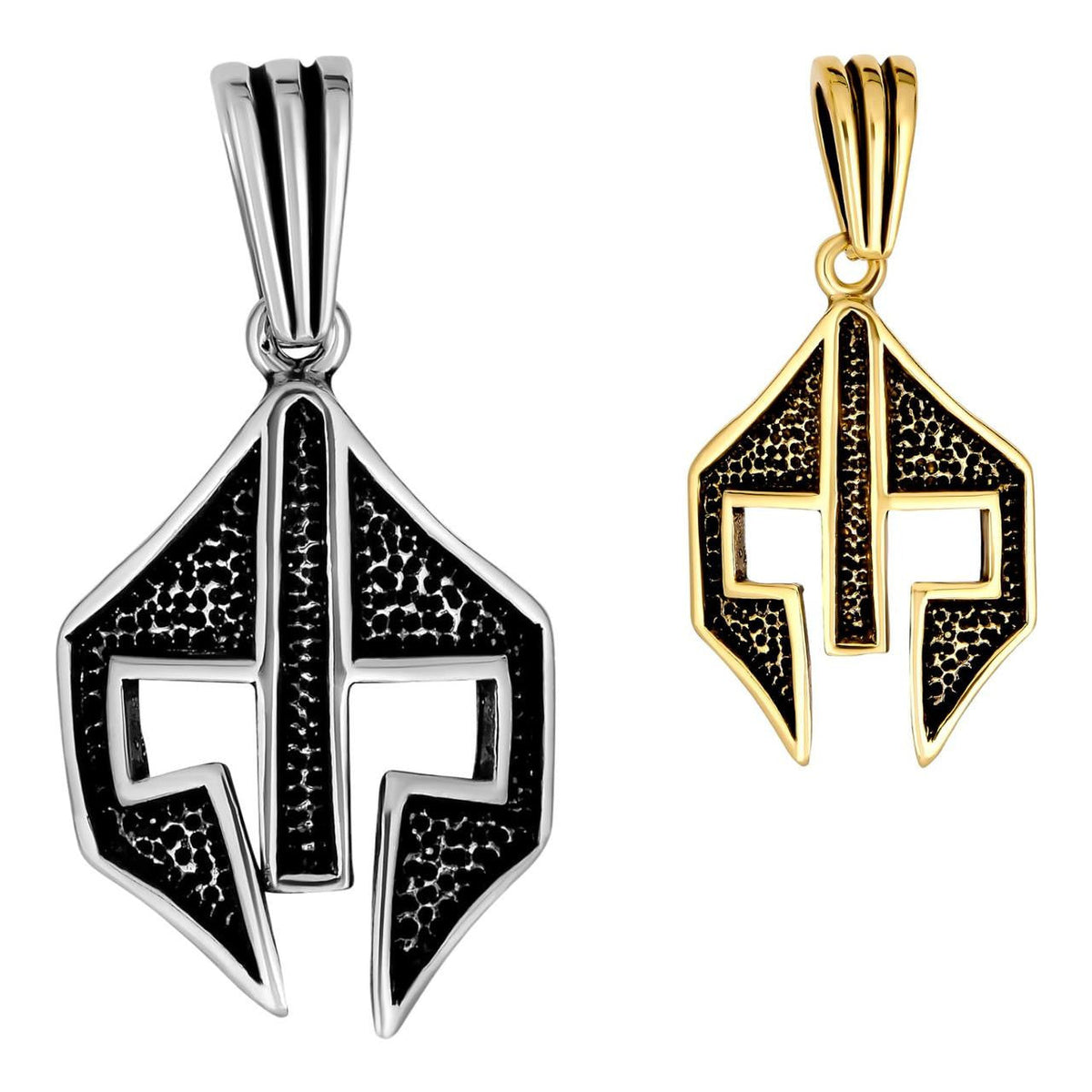 Spartan Gladiator Helmet Pendant - 14k Gold Vermeil Or Oxidized 925 Silver - Small 1.5"